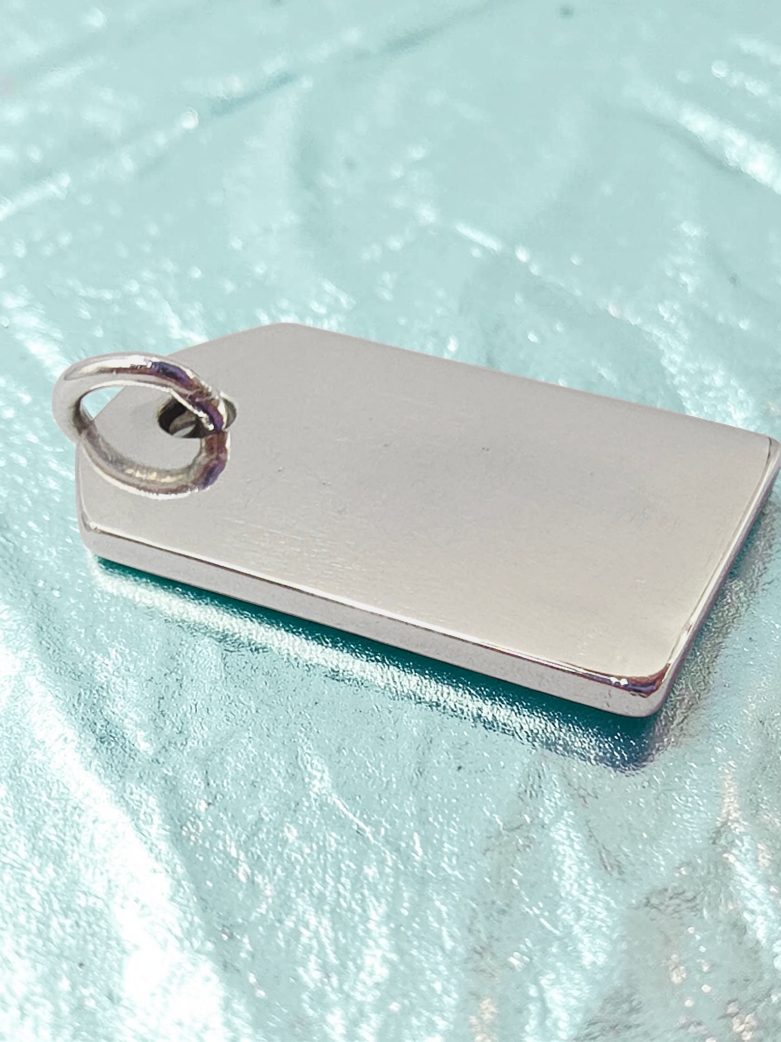 Tiffany & Co 925 Sterling Silver Engraveable Tag Charm Pendant - RARE