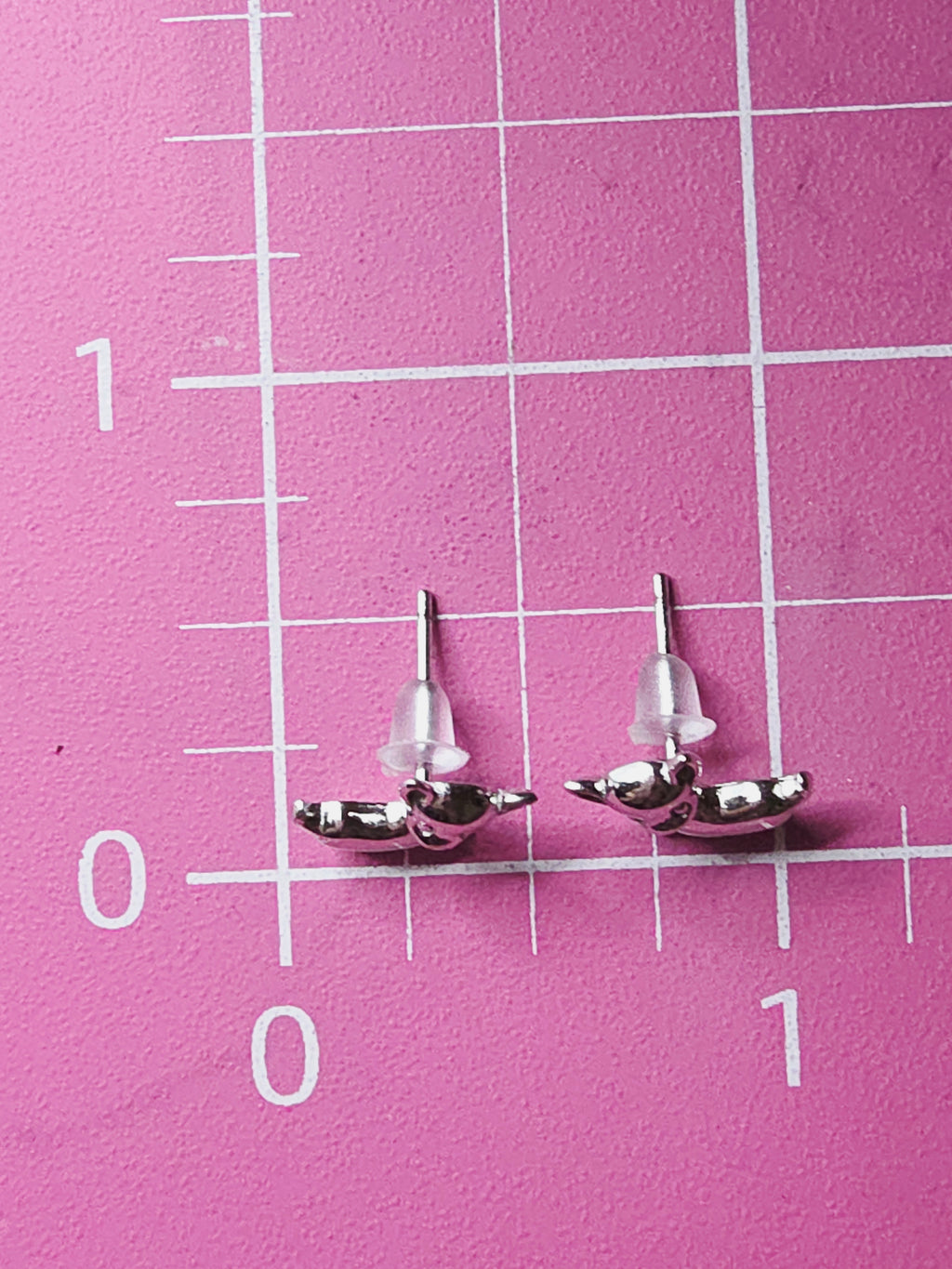 925 Sterling Silver Puppy Dog Stud Earrings - Silicone Backs