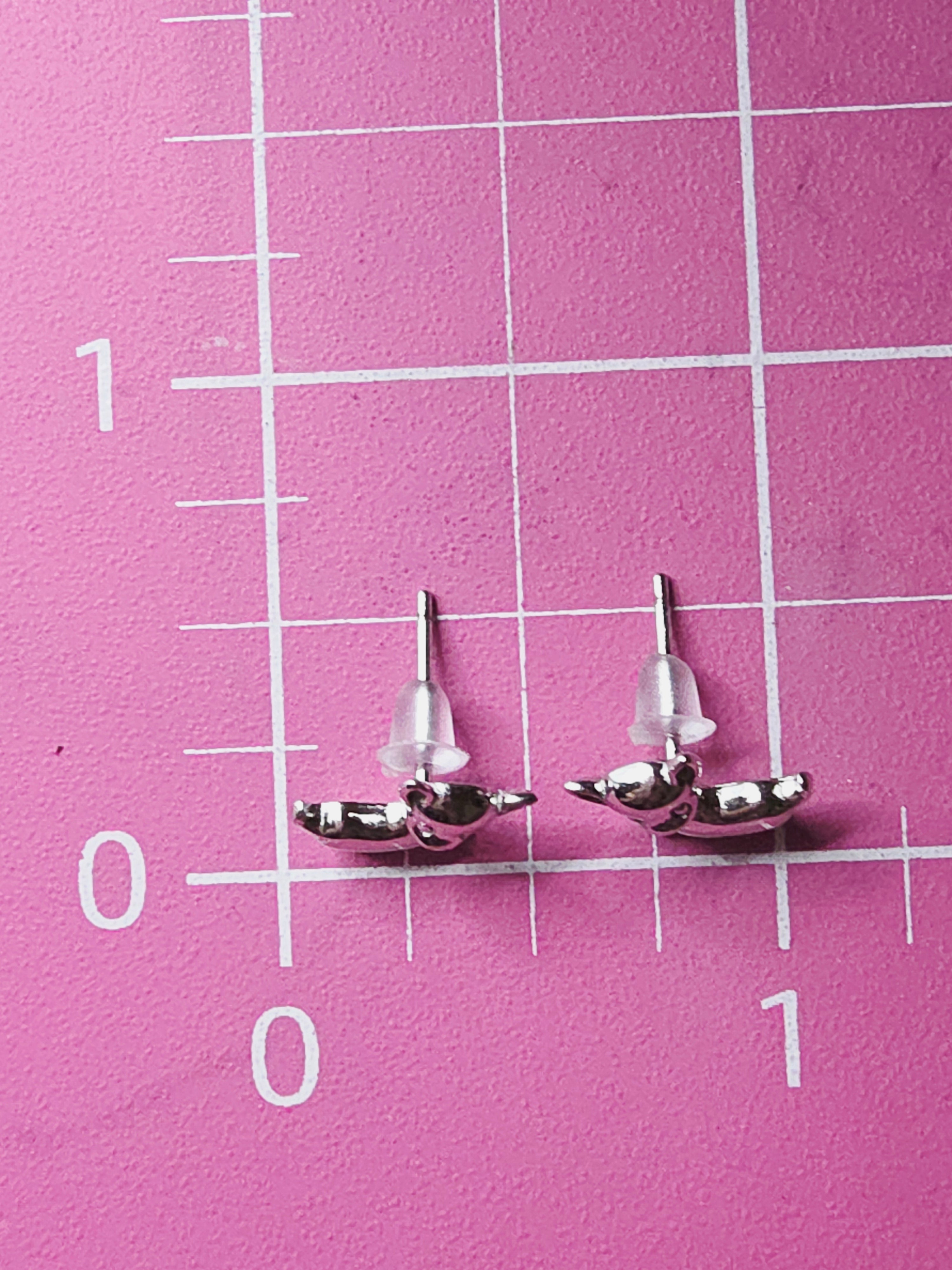 925 Sterling Silver Puppy Dog Stud Earrings - Silicone Backs