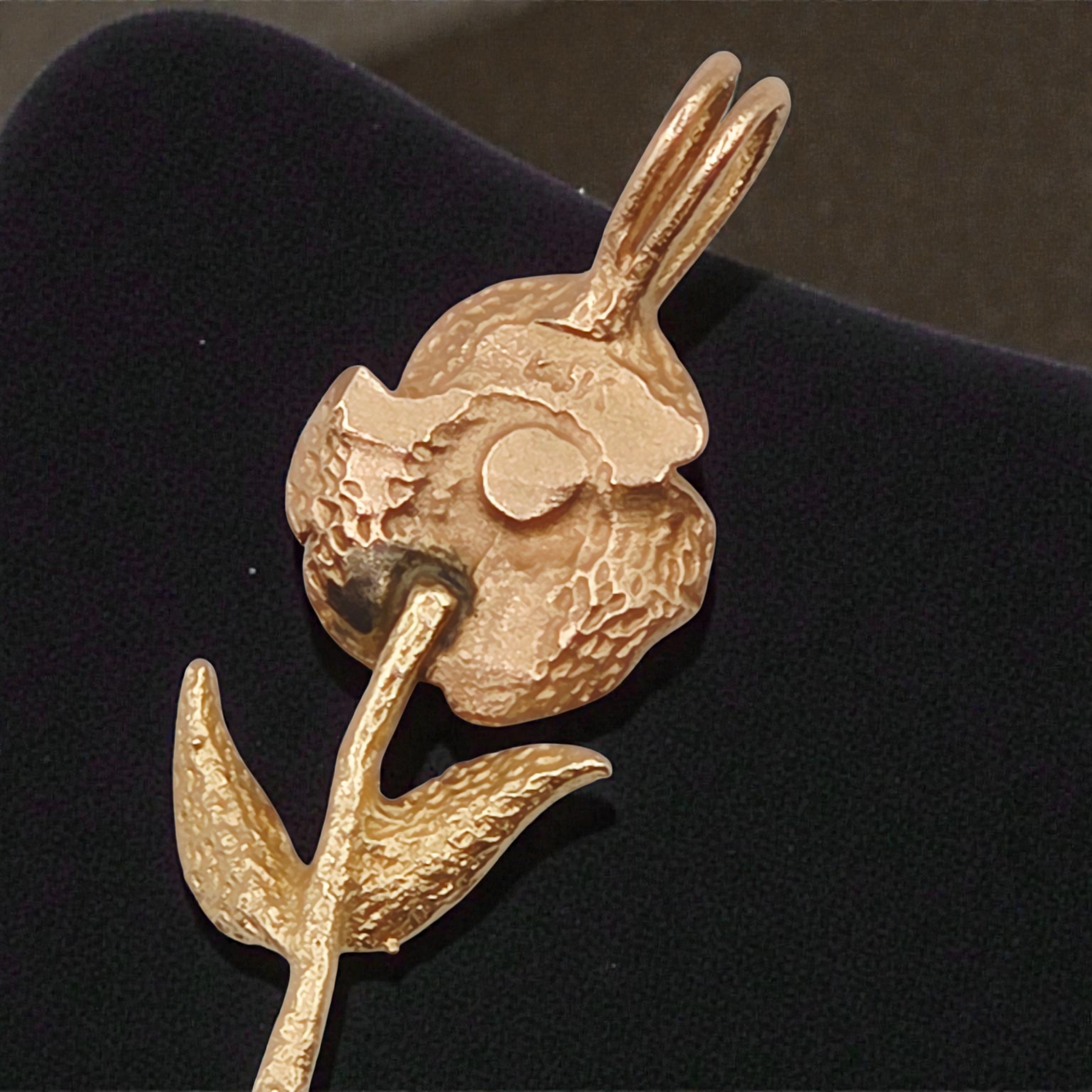 Solid 14K Two-Tone Gold Rose Necklace Pendant