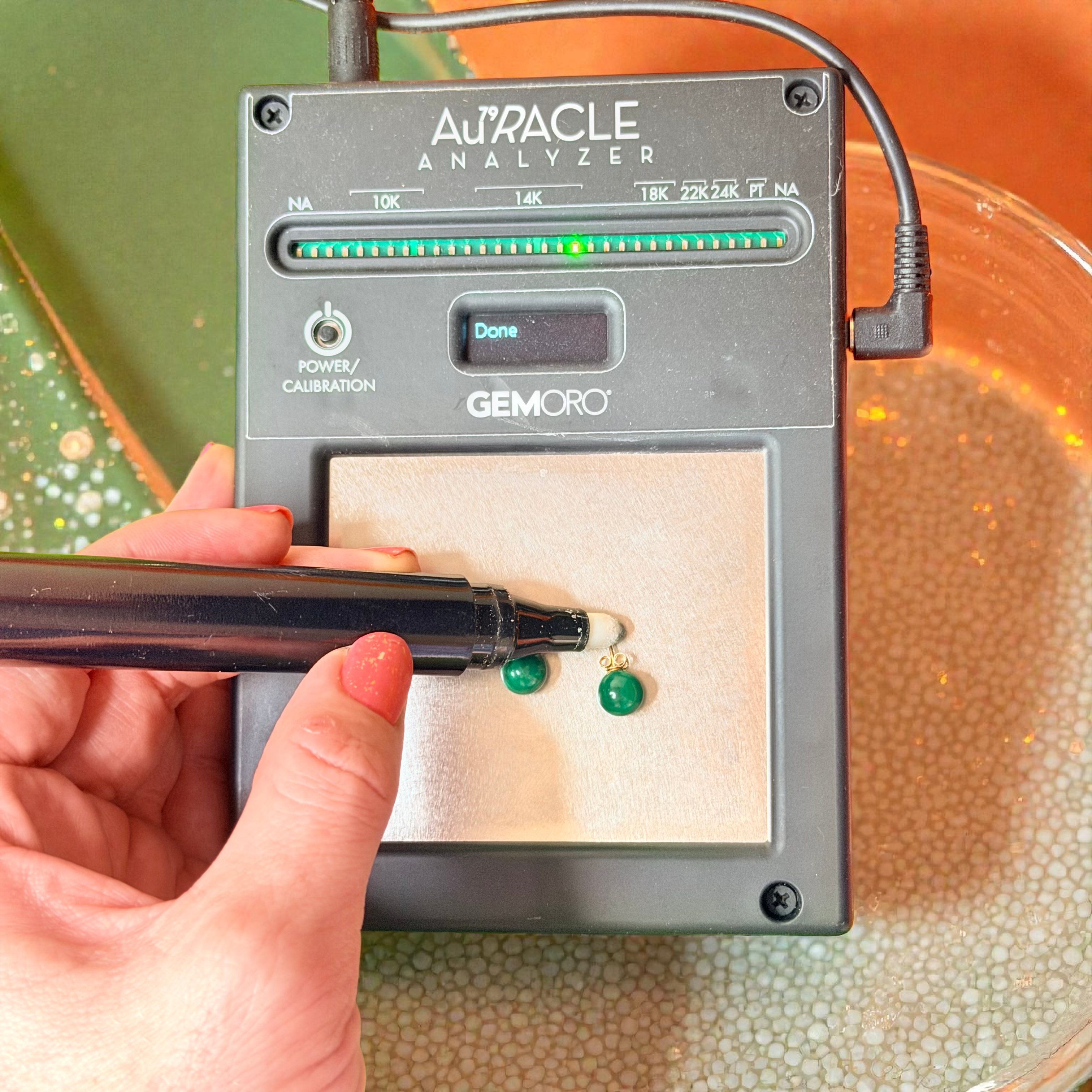 Solid 14K Yellow Gold Stud Earrings with Round Cut Jade