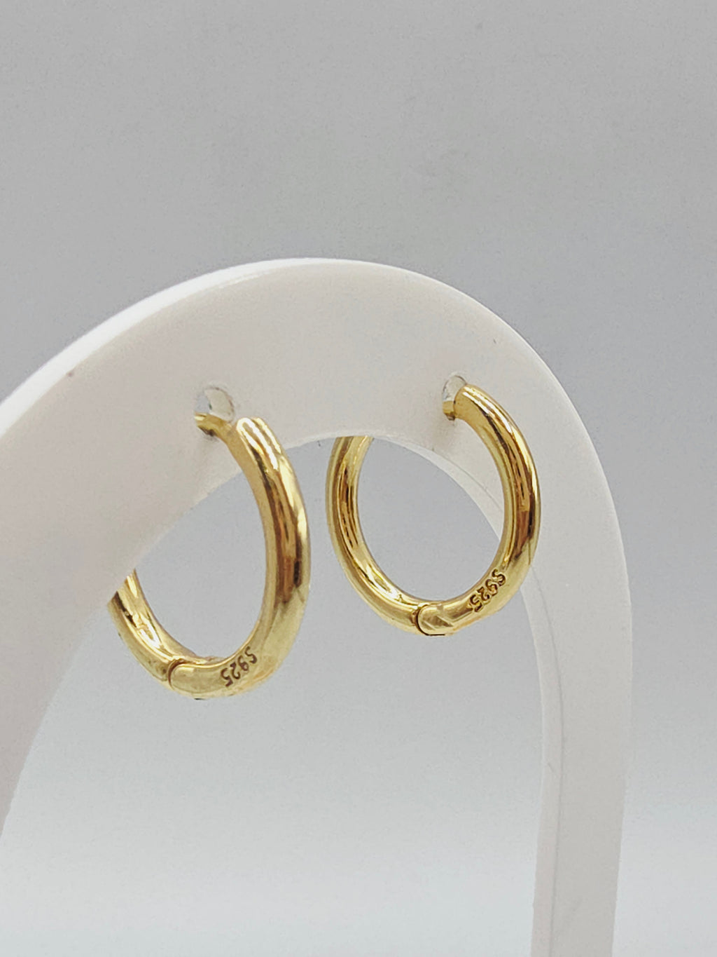 Gold Vermeil 925 Sterling Silver Hoop Earrings