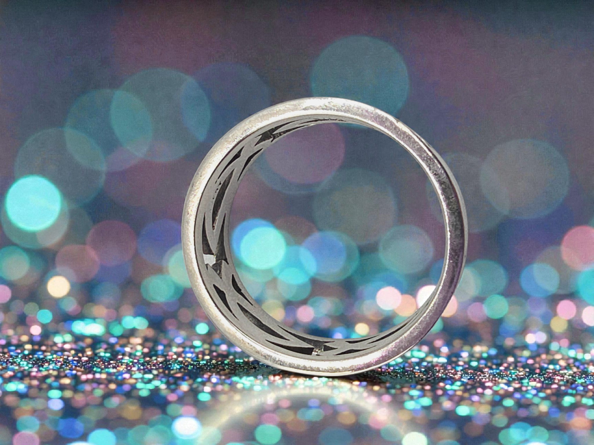 RETIRED James Avery Sterling Silver Ichthus Eternity Ring - Size 7