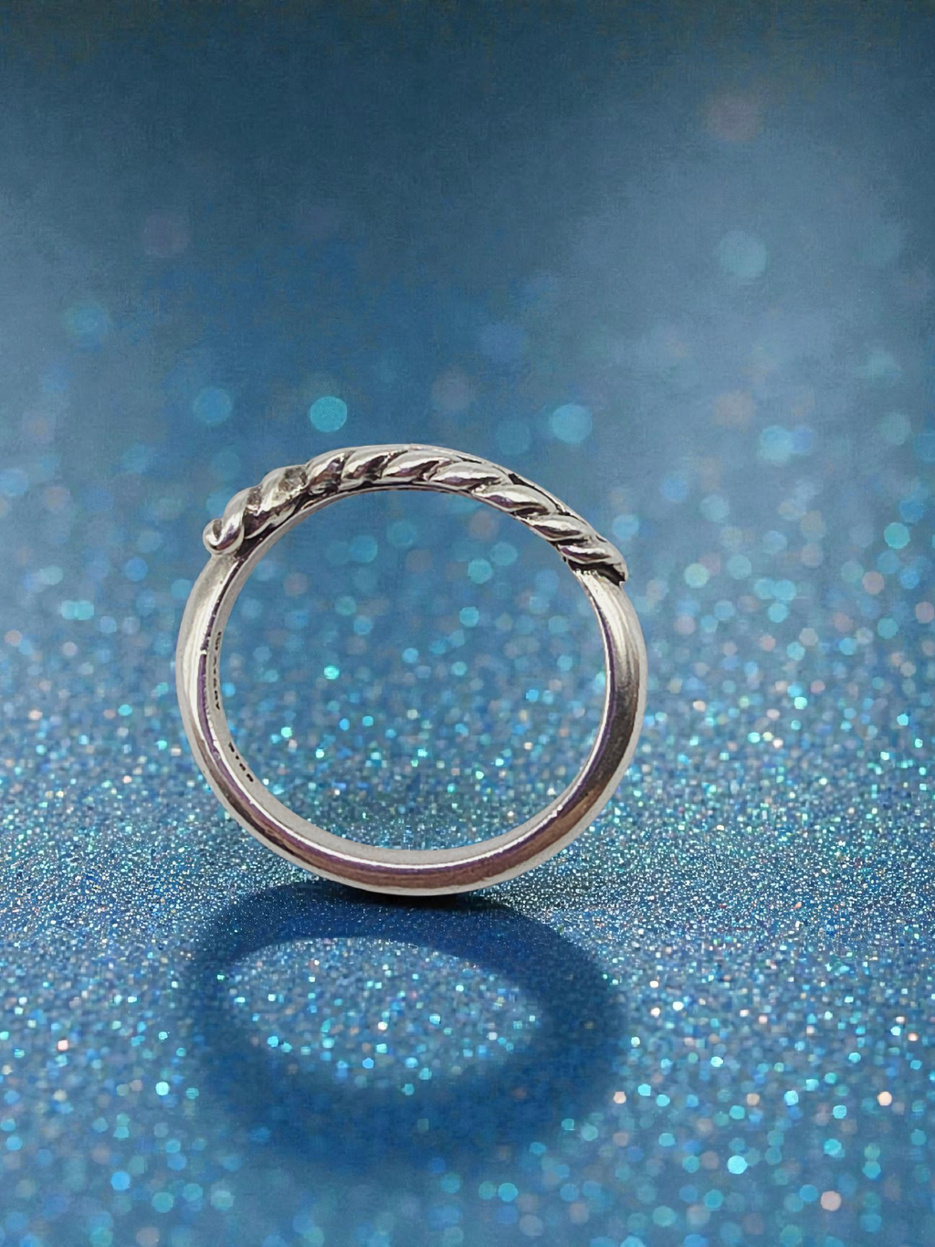 RETIRED James Avery Twisted Cable Ichthus Cross Silver Ring - Sz 5