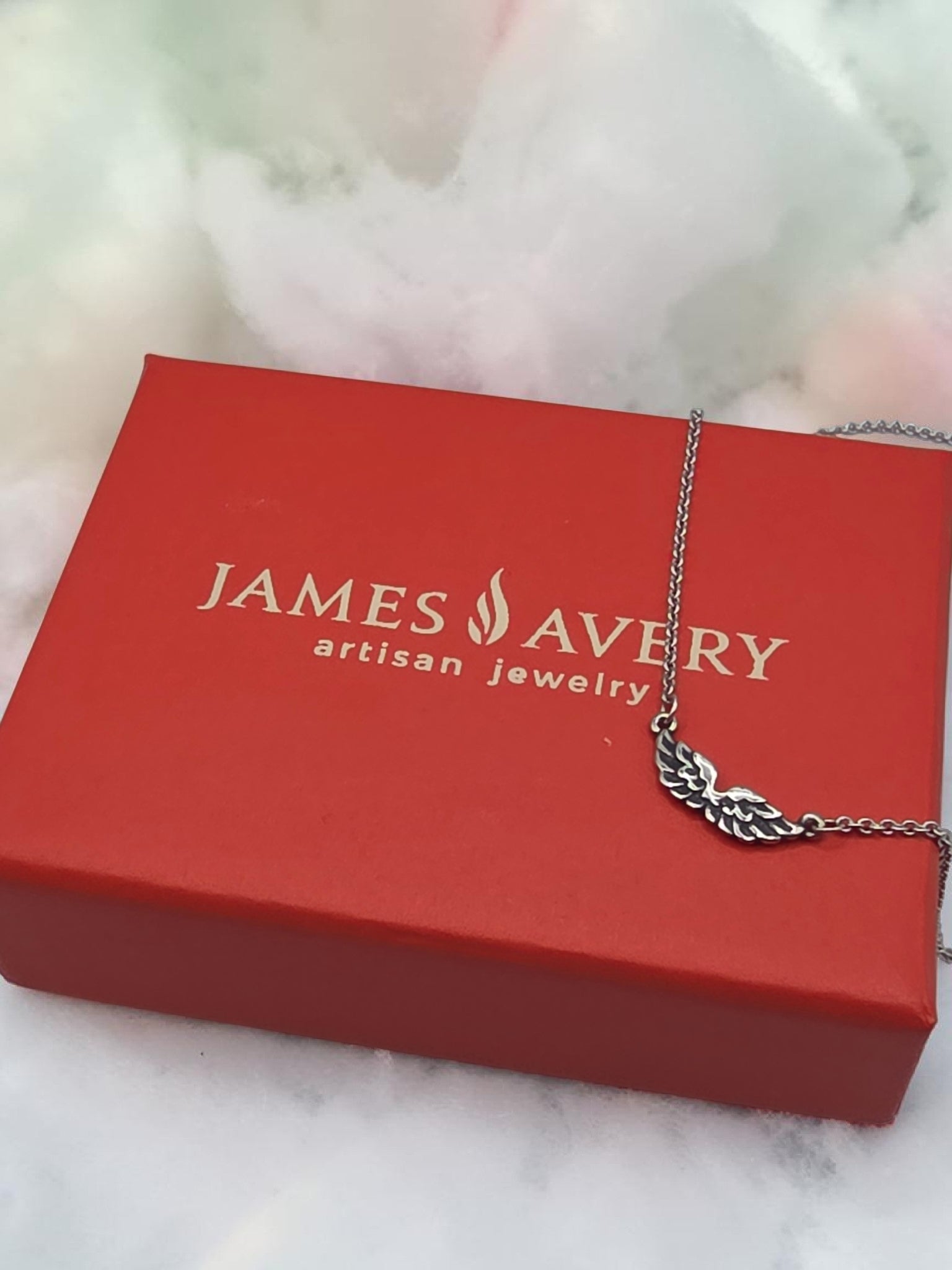 RETIRED James Avery Take Flight Angel Wings 925 Sterling Silver Pendant Necklace