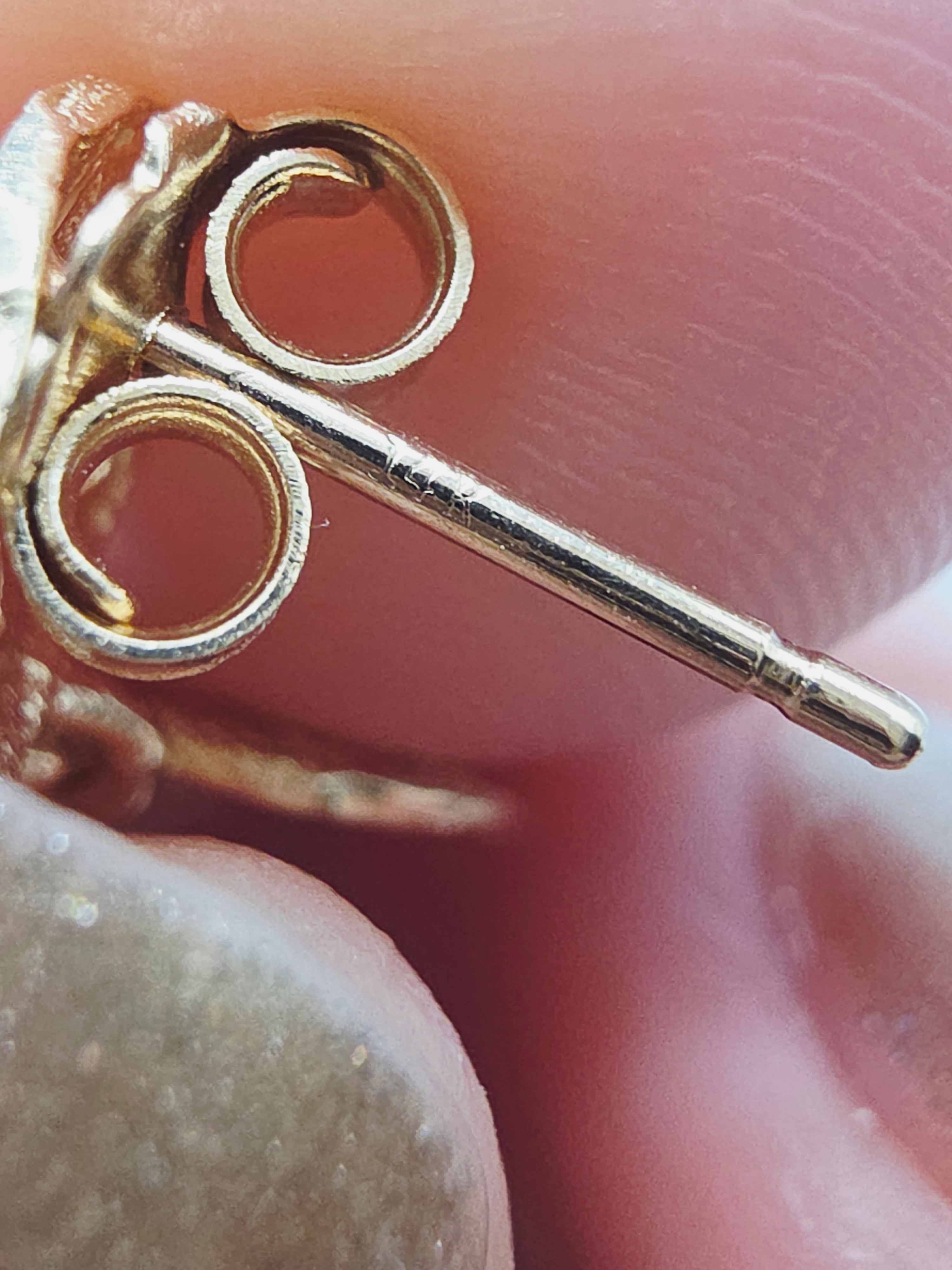 Solid 14K Yellow Gold Sand Dollar Dangle Drop Earrrings Beach