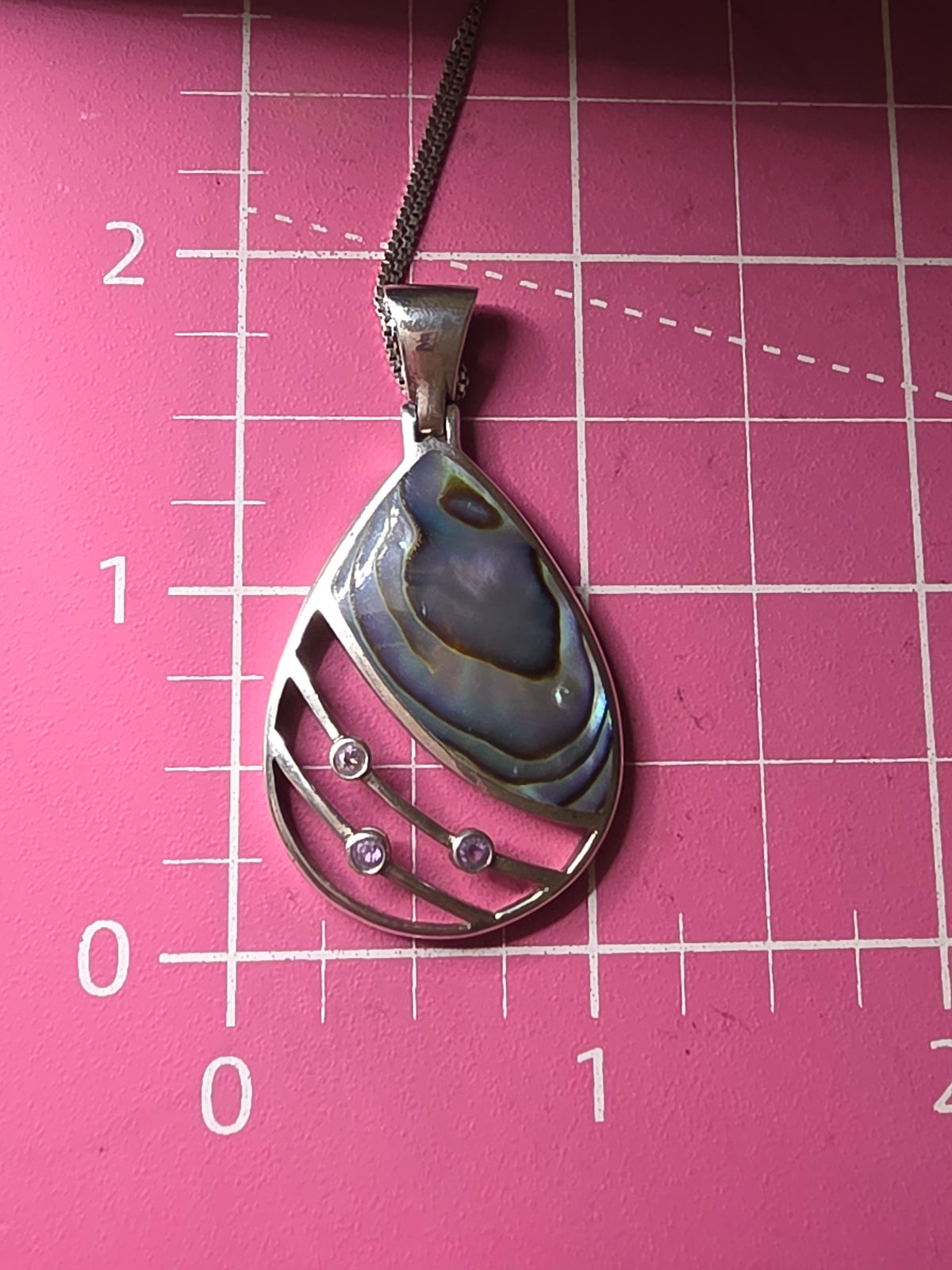 Mother of Pearl and Sterling Silver Pendant Necklace