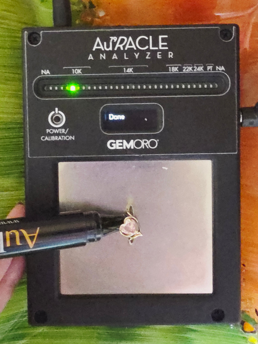 Solid 10K Yellow Gold Ring with Heart-Cut Pink Tourmaline - Sz 7