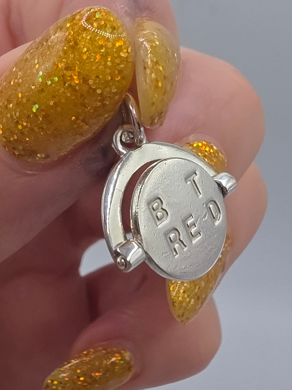 RETIRED James Avery Sterling Silver Best Friend Spinner Charm Pendant - UNCUT Loop