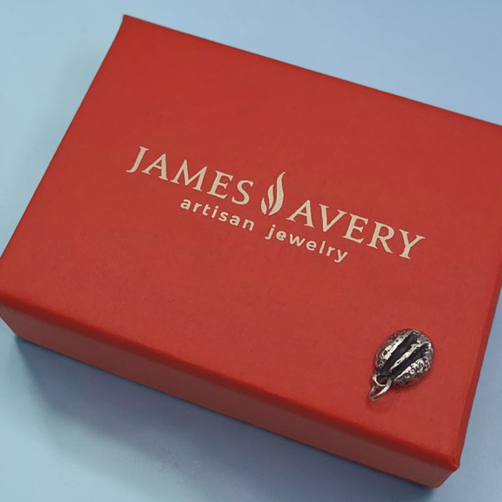 Retired James Avery 925 Sterling Silver Pecan Nut Charm - UNCUT loop