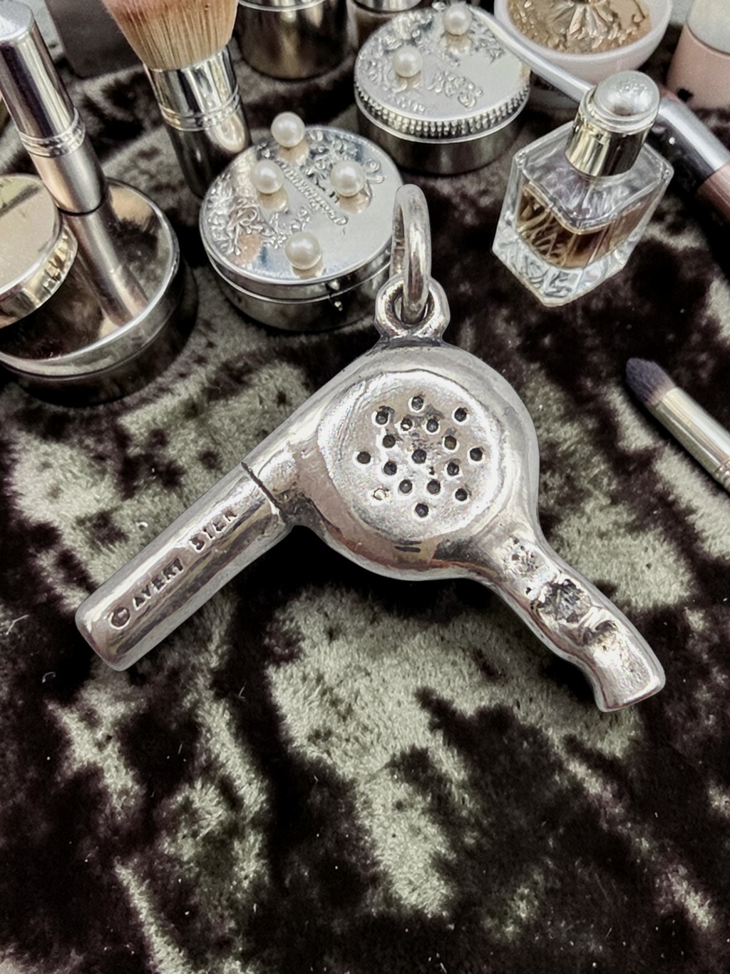 RETIRED James Avery Hair Blow Dryer 925 Sterling Silver Charm Pendant