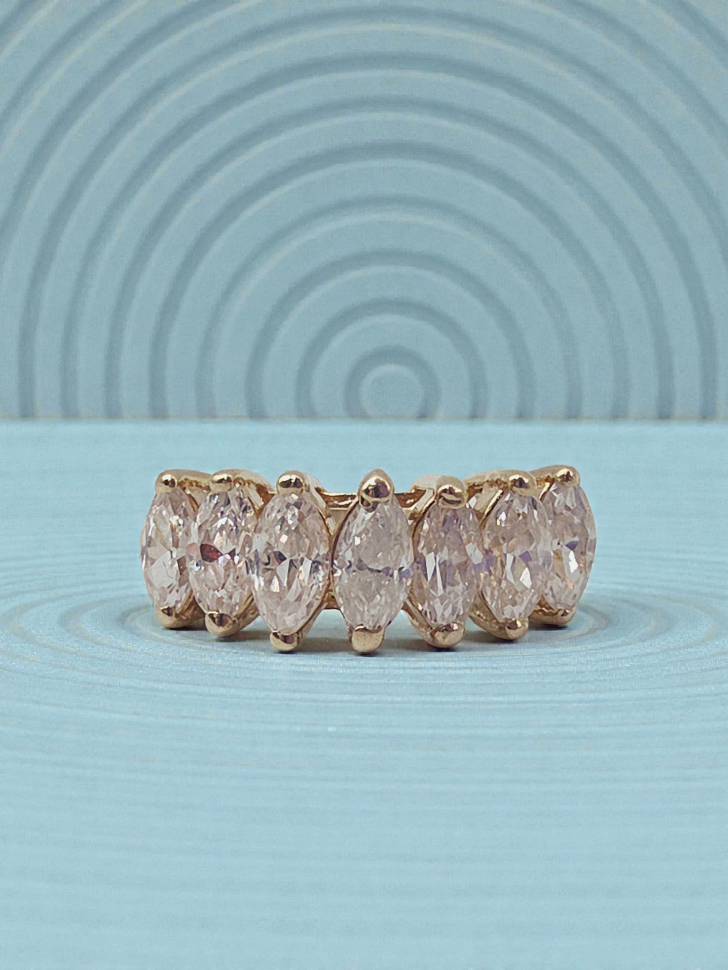 Fessenden & Co. Solid 10K Yellow Gold Marquise-Cut CZ Ring – Size 6.75