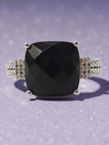 EFFY 925 Sterling Silver Ring with Black Onyx & Diamonds – Size 7