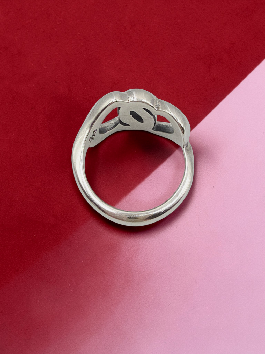 RETIRED James Avery Two Intertwined Hearts Linked Together Ring - Size 4.75