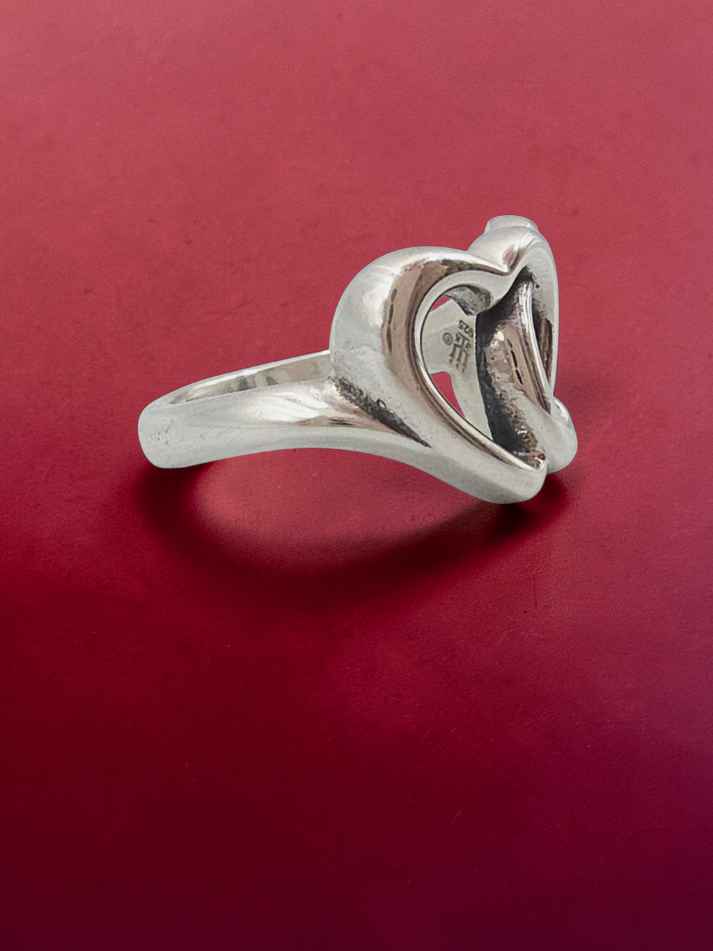 RETIRED James Avery Two Intertwined Hearts Linked Together Ring - Size 4.75