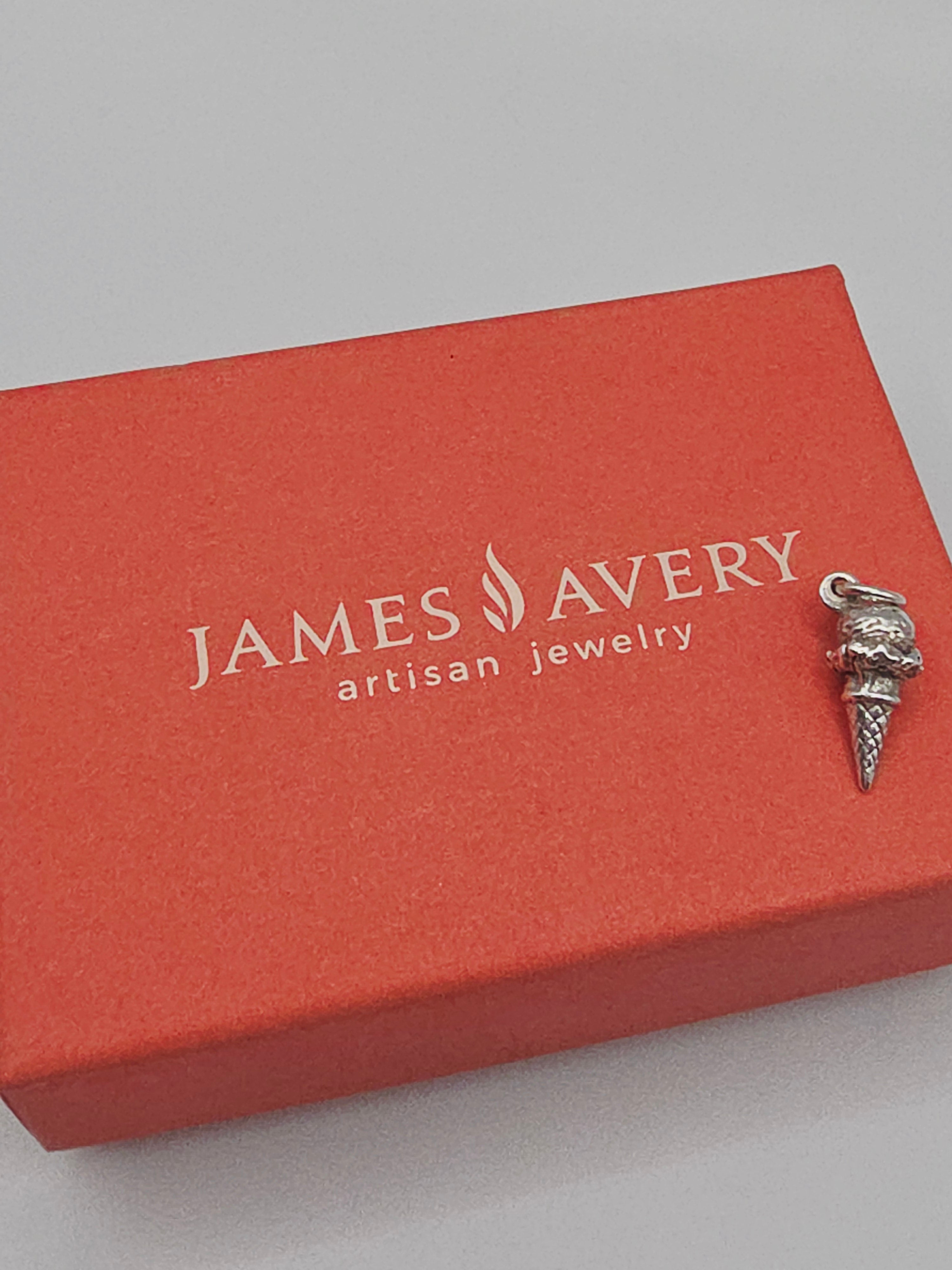 James Avery Sterling Silver 3D Ice Cream Cone Charm Pendant - RETIRED