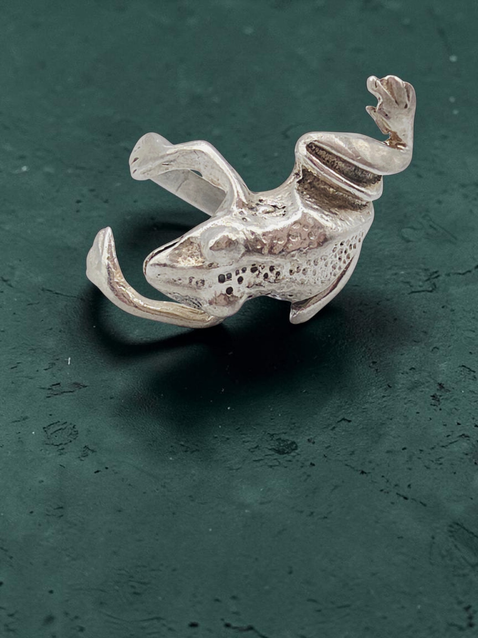 925 Sterling Silver Frog Wrap Ring 3D Figural Amphibian – Size 7