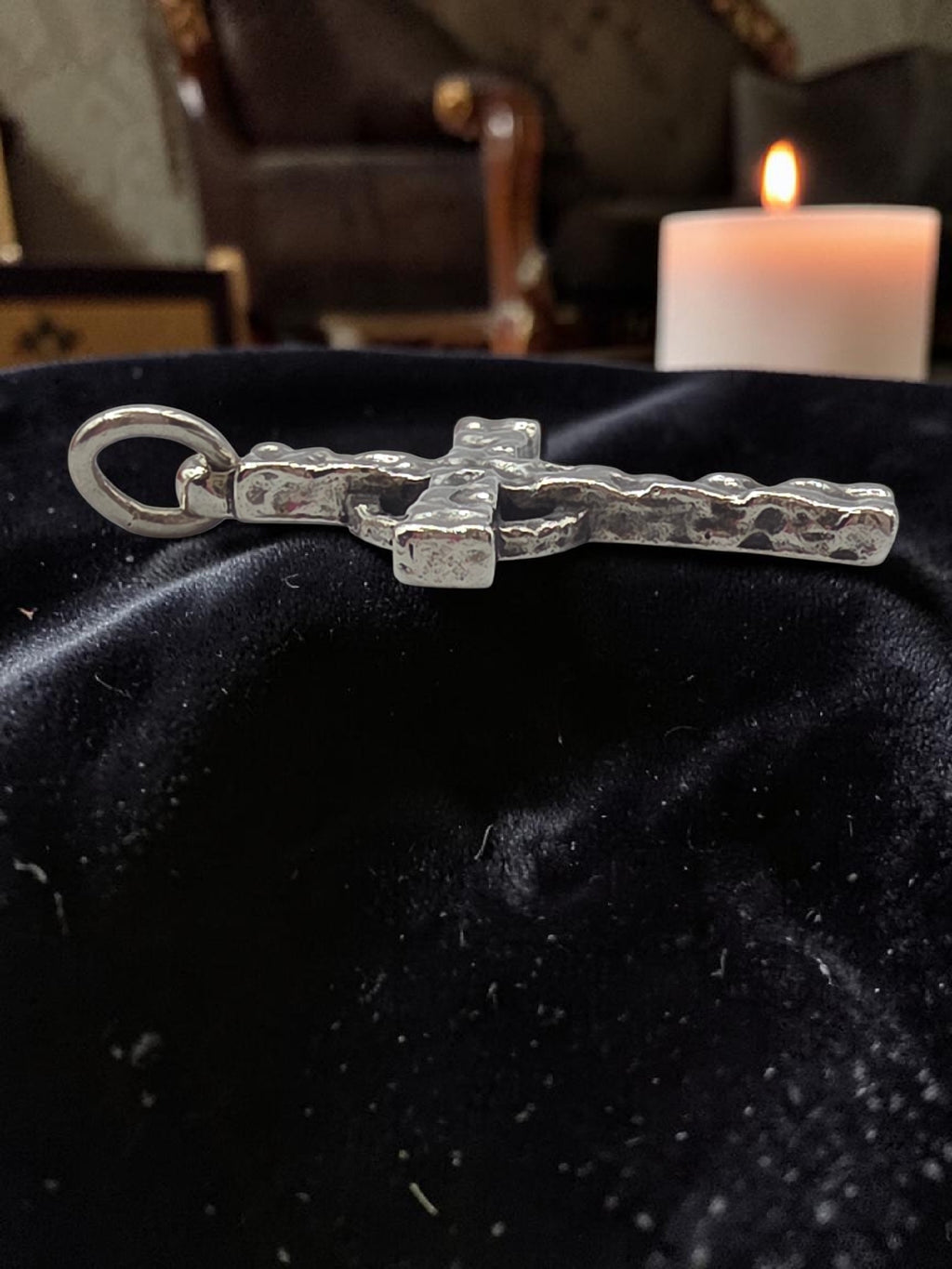 RETIRED James Avery Sterling Silver Hammered Celtic Cross Textured Charm Pendant