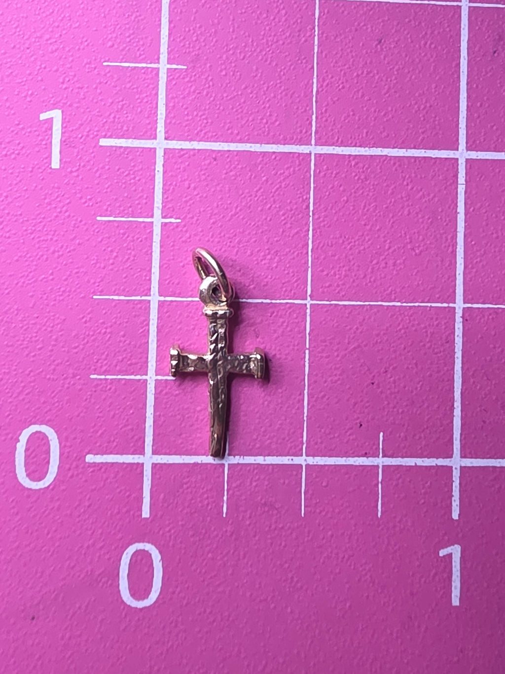 Retired James Avery Solid 14K Gold Small Nail Cross Charm 1/2 Inch Rare Uncut