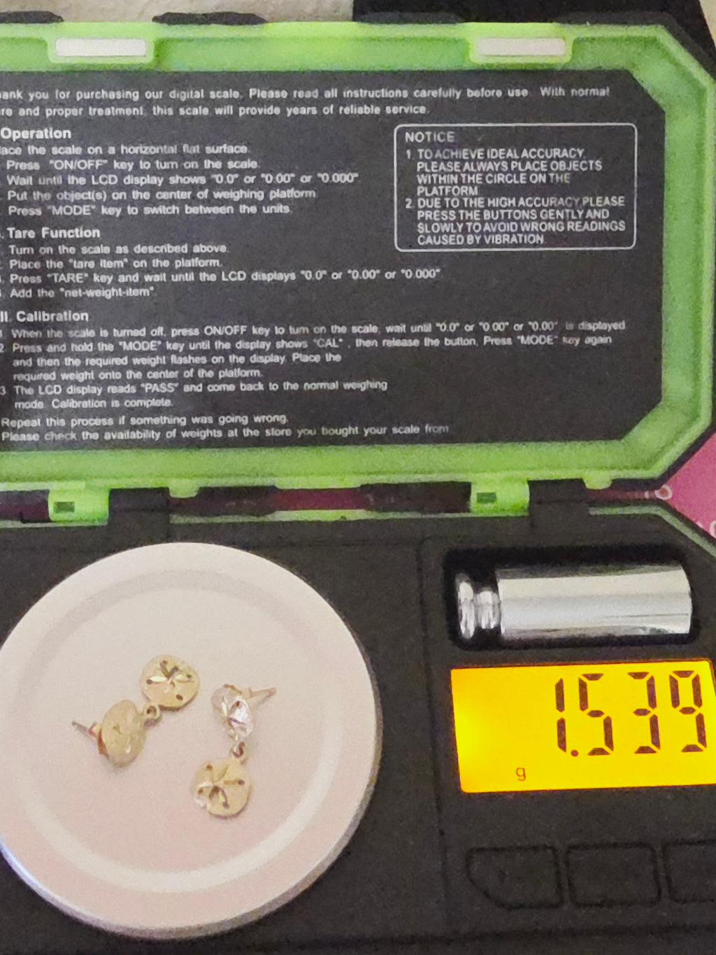 Solid 14K Yellow Gold Sand Dollar Dangle Drop Earrrings Beach