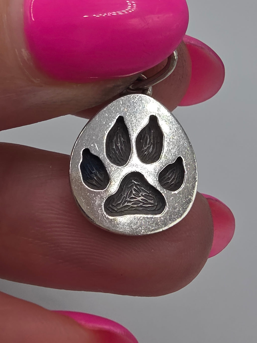 James Avery Sterling Silver Paw Print Charm Uncut Loop with Box and Pouch