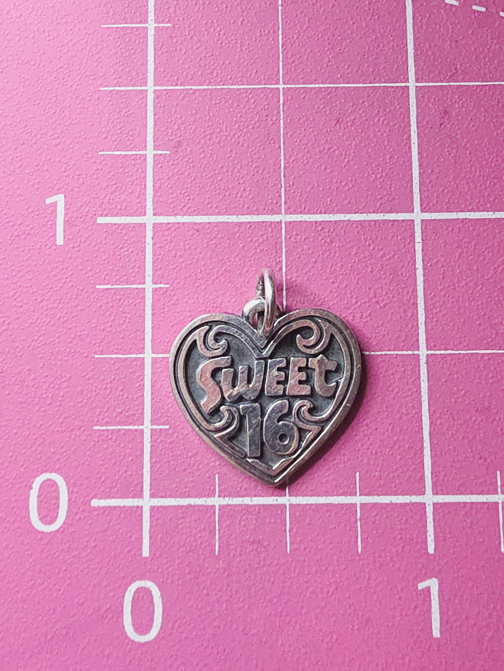 James Avery 925 Sterling Silver Sweet 16 Heart Charm Pendant