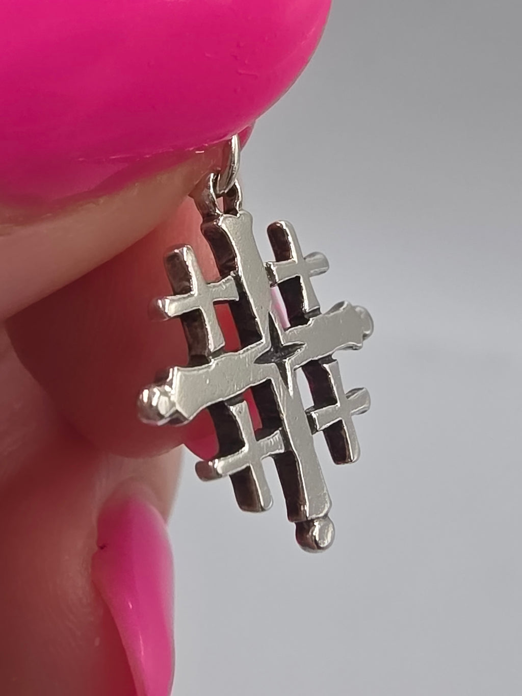 Retired James Avery Jerusalem Cross Sterling Silver Charm Pendant
