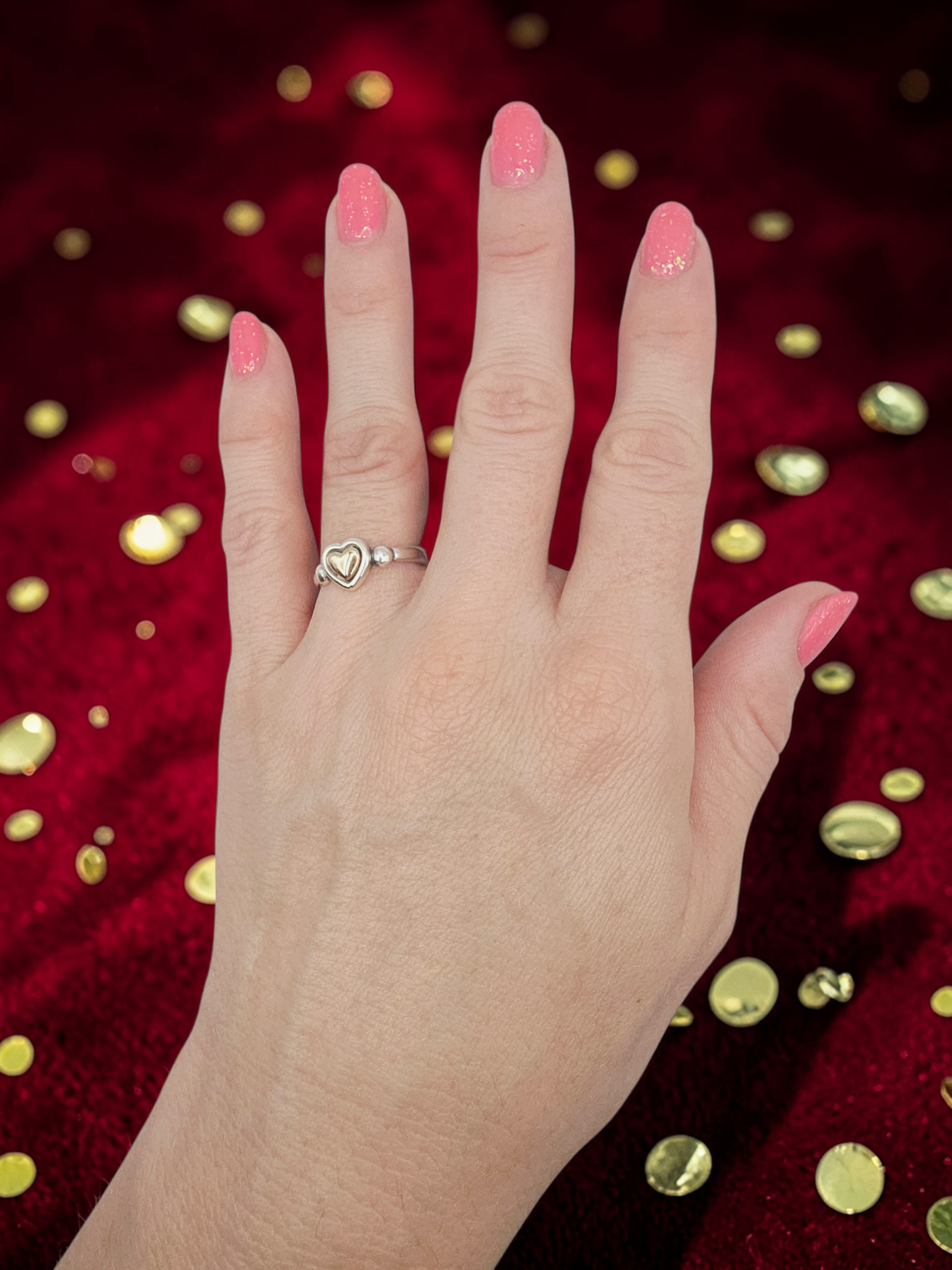 RETIRED James Avery True Heart Sterling Silver & 14K Gold Ring Sz 6.75 RARE HTF