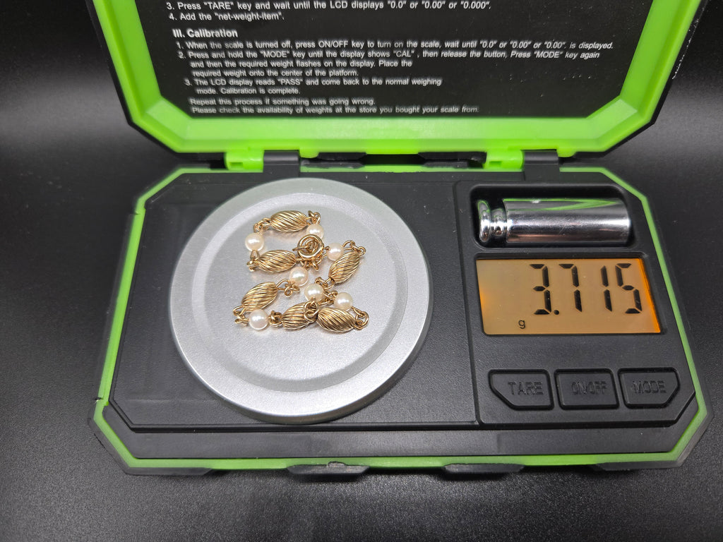 Solid 14K Yellow Gold Bracelet with Pearls – 7 Inches