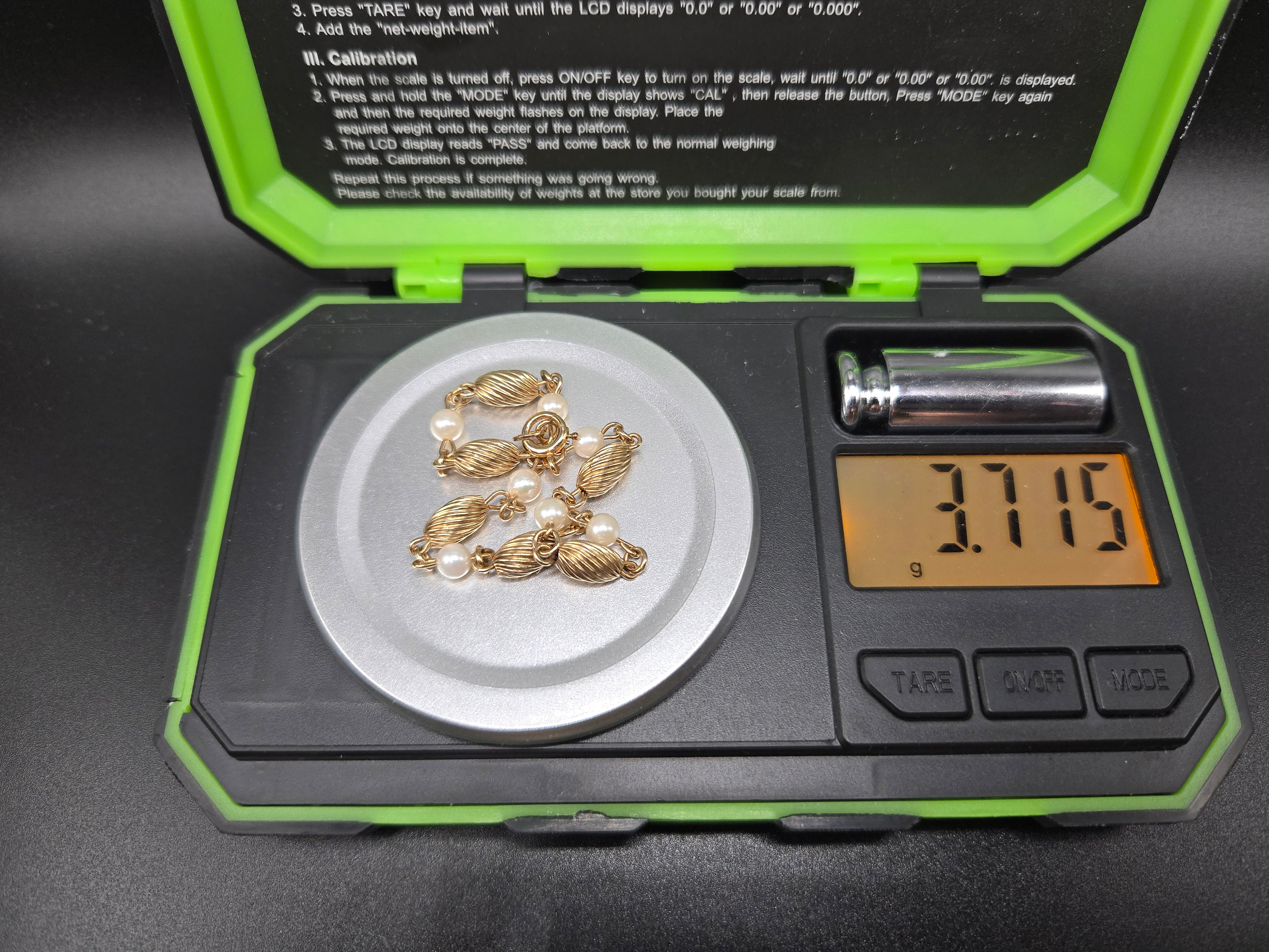 Solid 14K Yellow Gold Bracelet with Pearls – 7 Inches