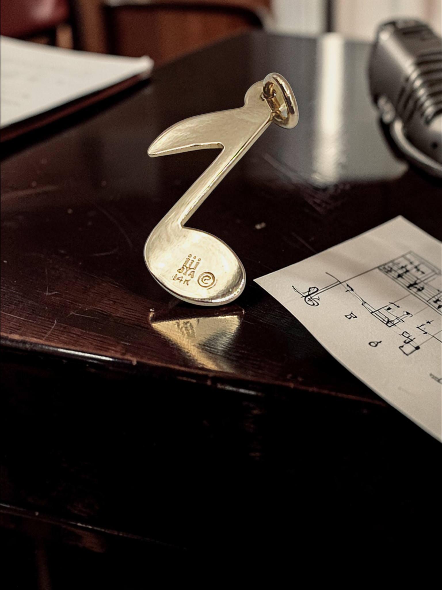 RETIRED James Avery Ichthus Music Note Solid 14K Gold Charm Pendant