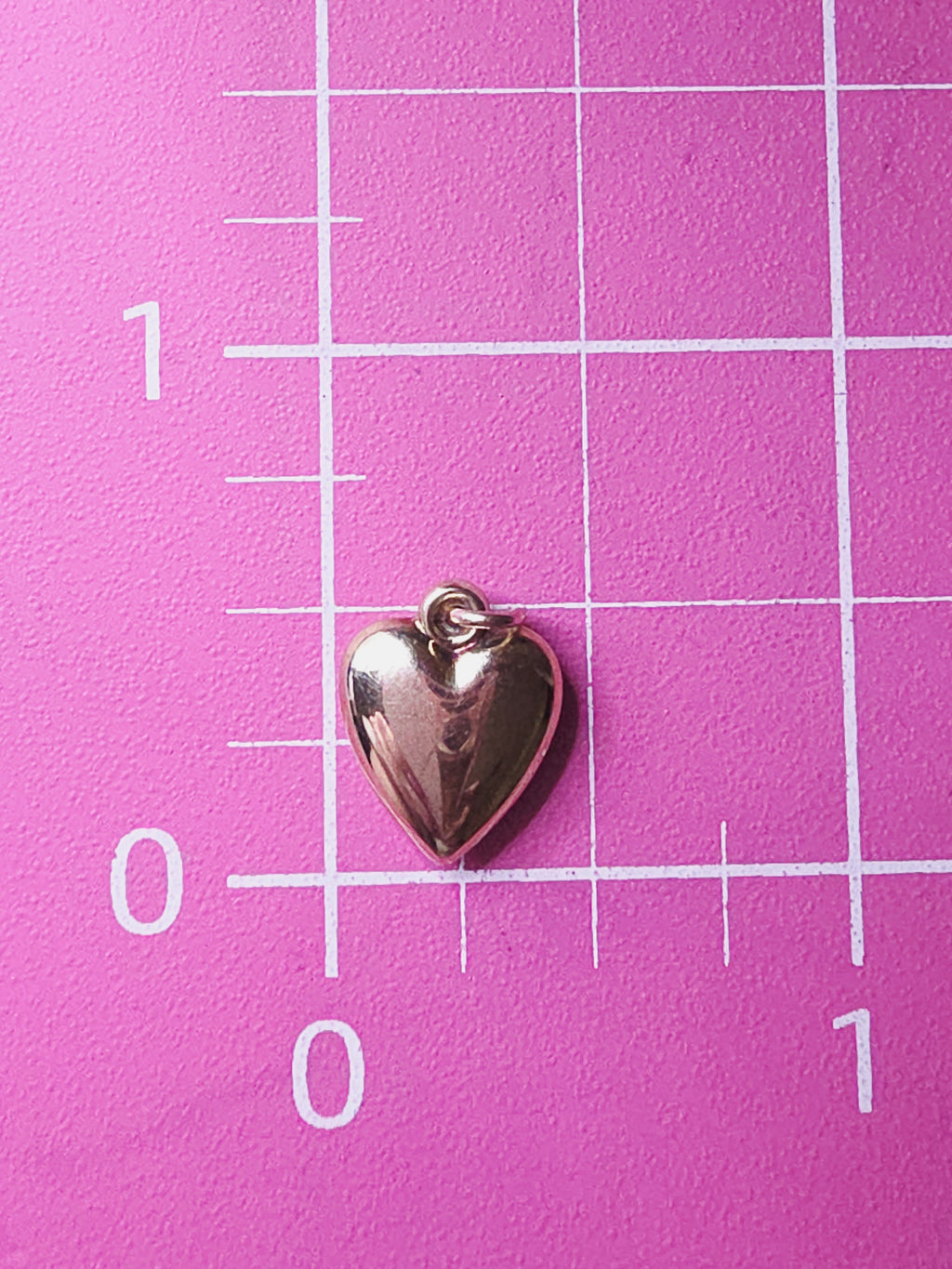 Solid 14K Yellow Gold Puffy Heart Charm Pendant Small Dainty 3D