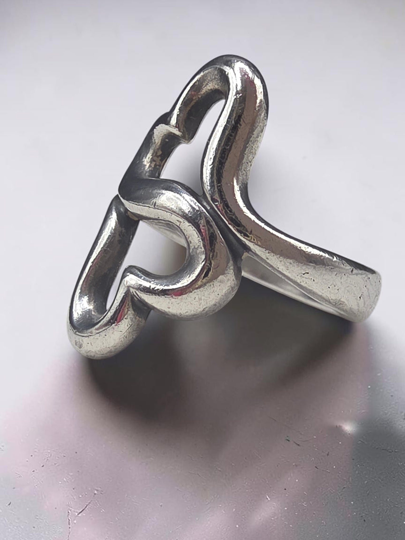 James Avery Sterling Silver Heart to Heart Open Double Heart Ring - Size 5