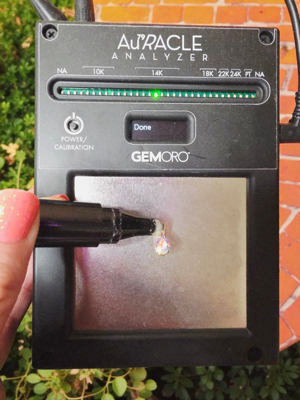 Solid 10K Yellow Gold Pendant with Pear Cut Rainbow Gemstone