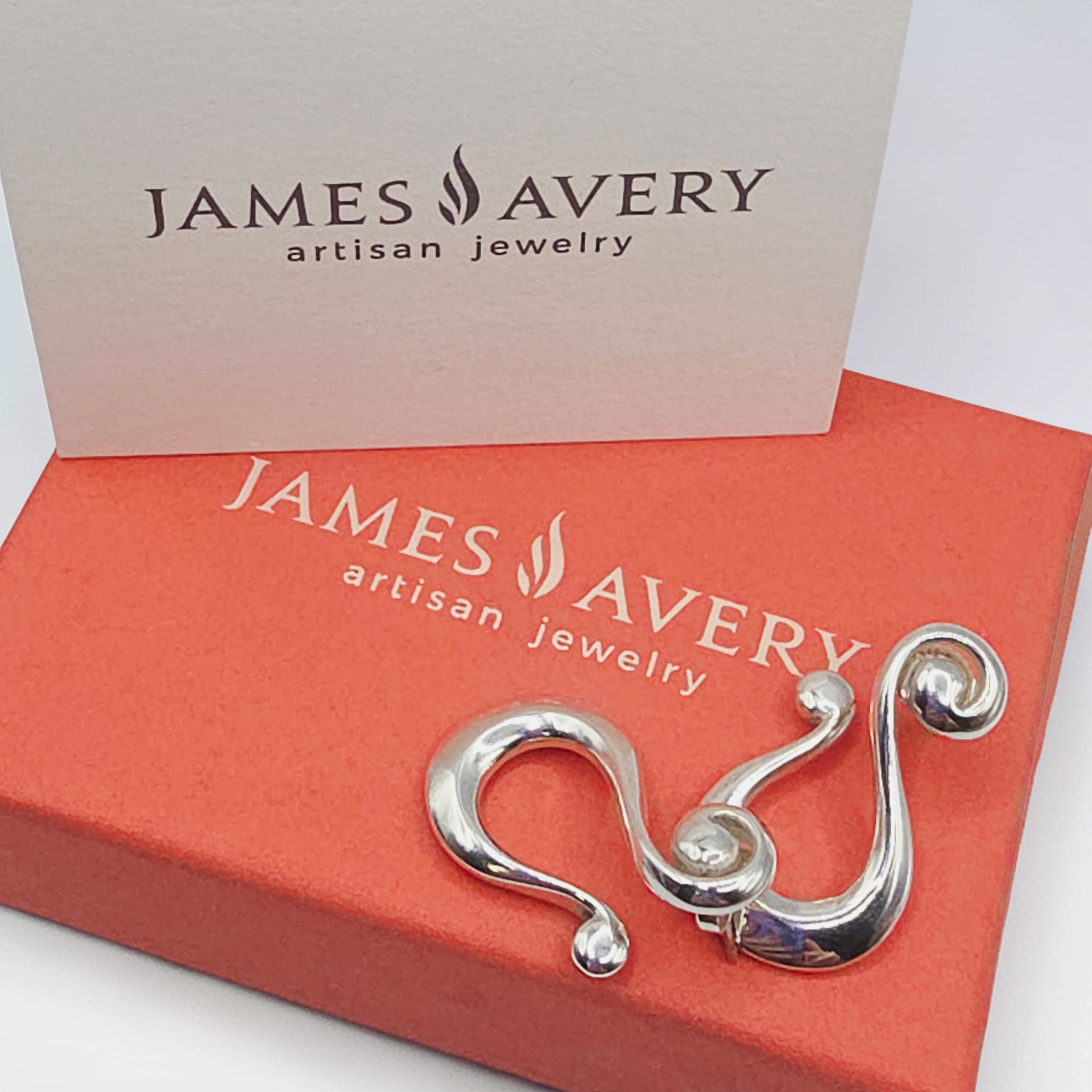 RETIRED James Avery Tranquil Waves Sterling Silver Earrings - HTF RARE