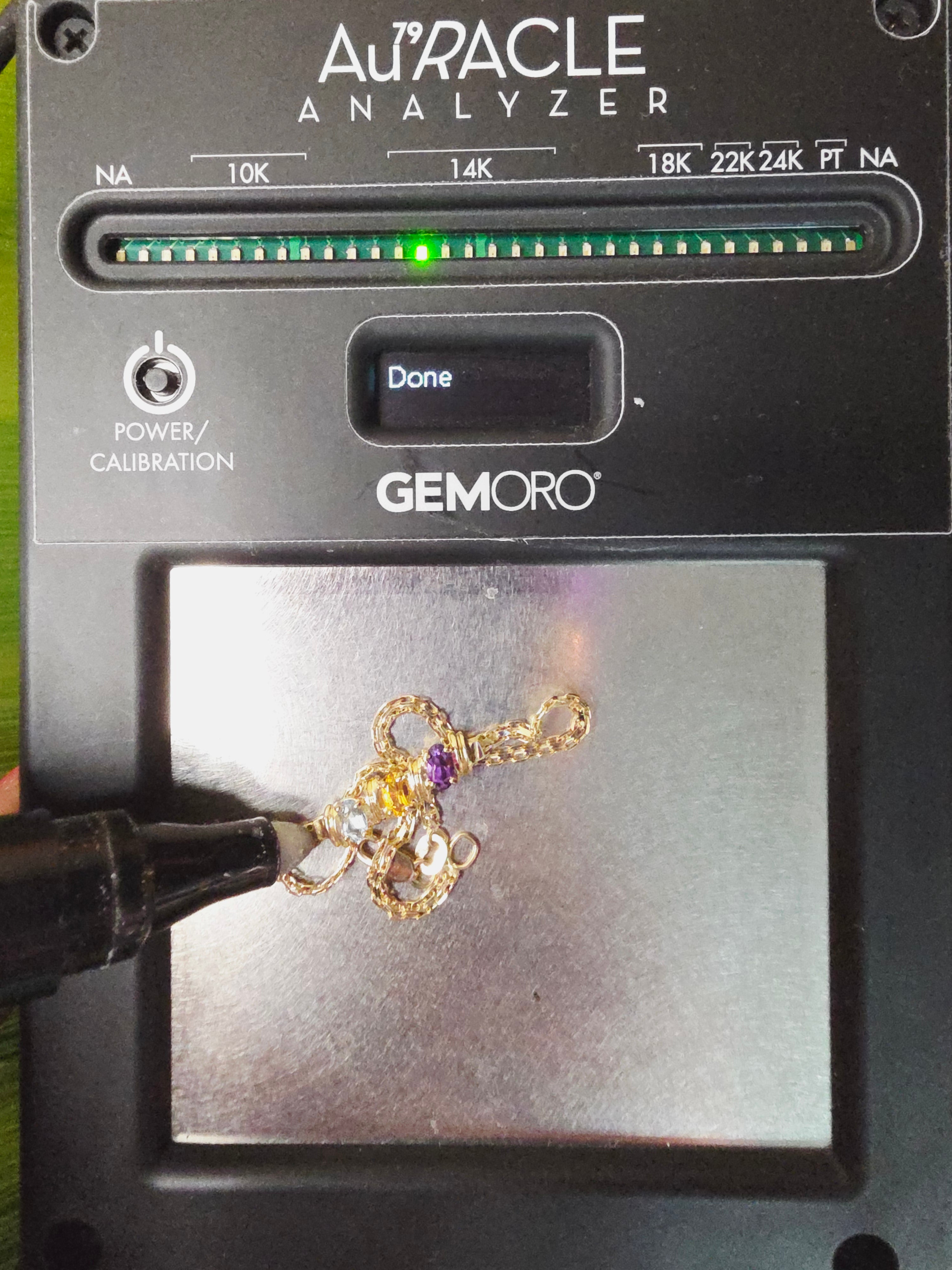 Solid 14K Gold Bracelet with Amethyst, Citrine, and Blue Topaz - 7 Inch