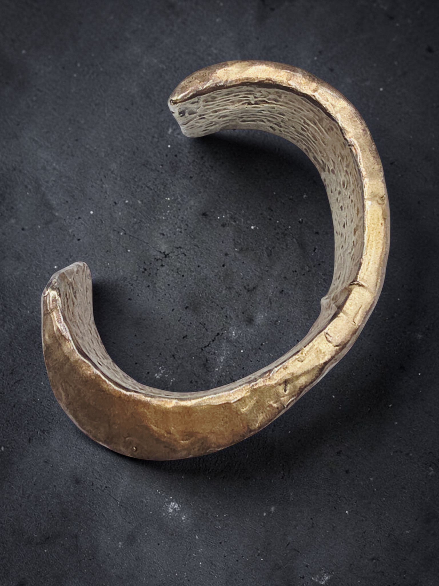 925 Sterling Silver Gold Vermeil Cuff Bracelet with Crystal Beadwork