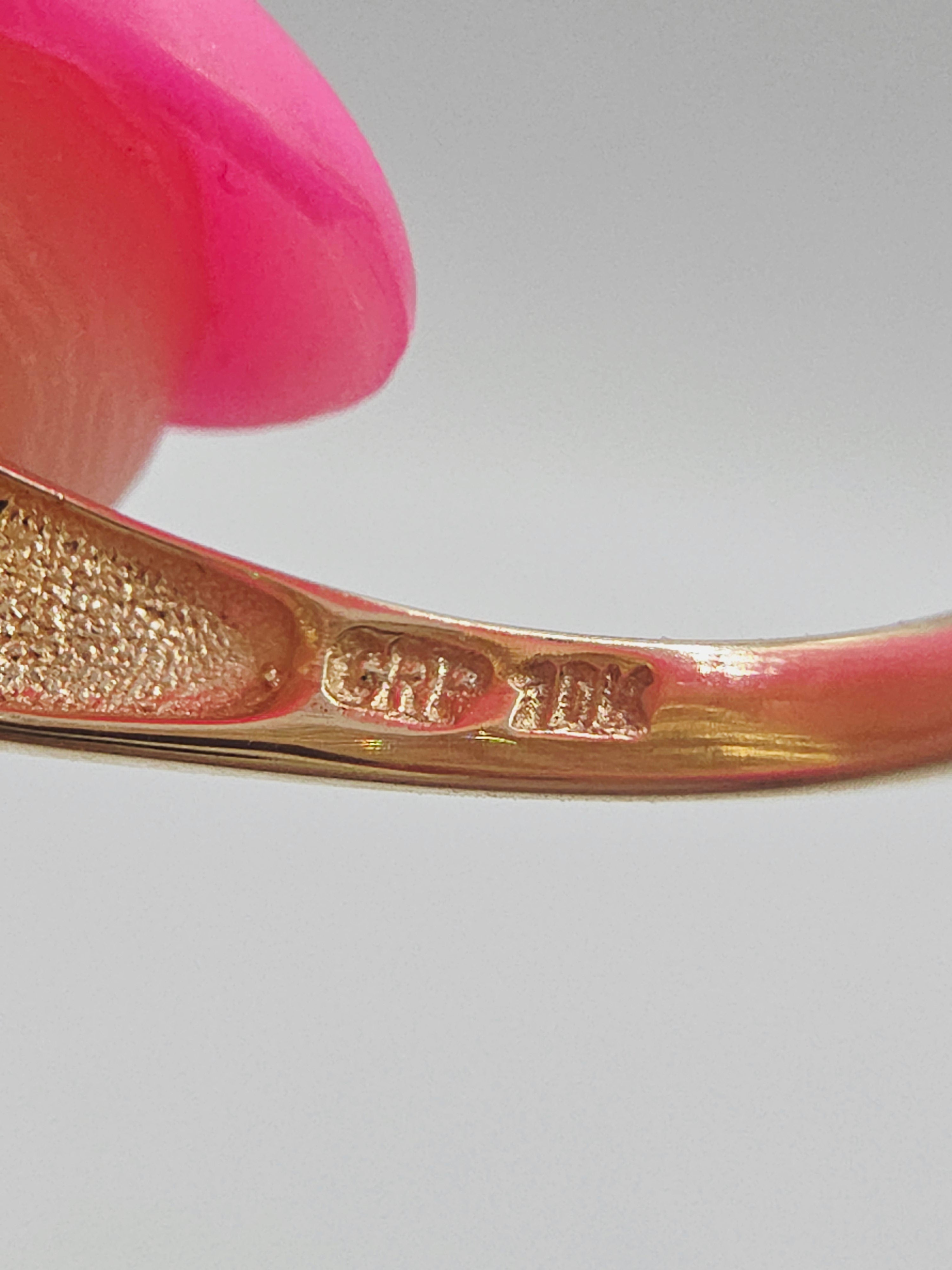CRP Solid 10K Yellow Gold Diamond Ribbon Cocktail Ring – Size 6.75