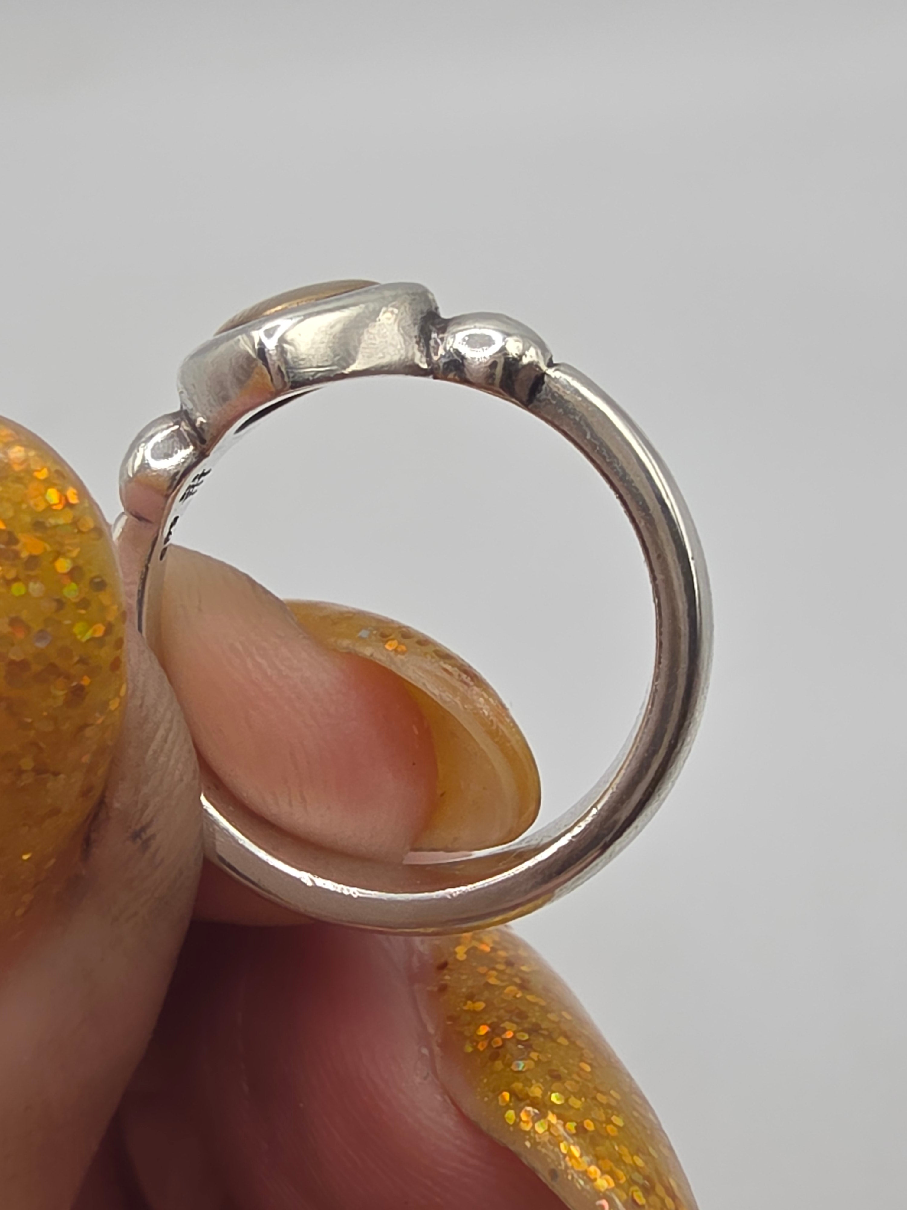 RETIRED James Avery True Love 14K Gold Heart Sterling Silver Ring - Size 6