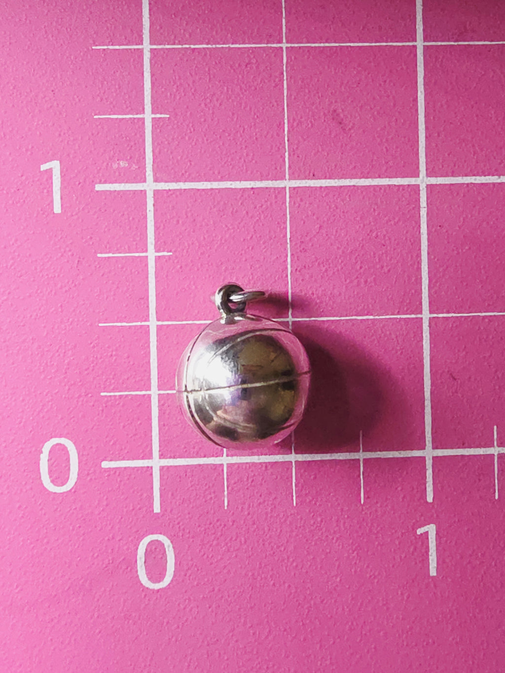 RETIRED James Avery 3D Basketball Sterling Silver Sports Charm Pendant