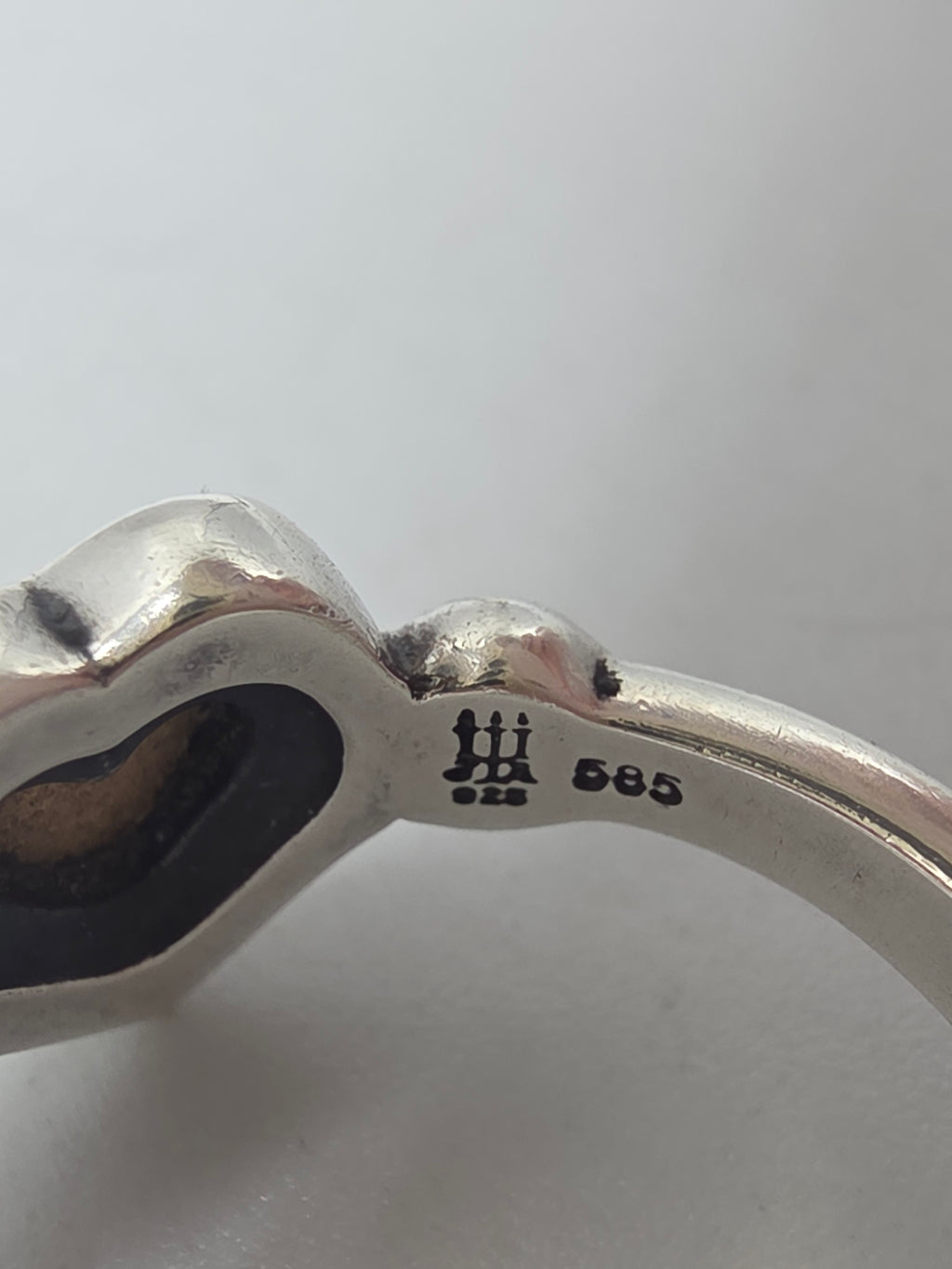 RETIRED James Avery True Love 14K Gold Heart Sterling Silver Ring - Size 6