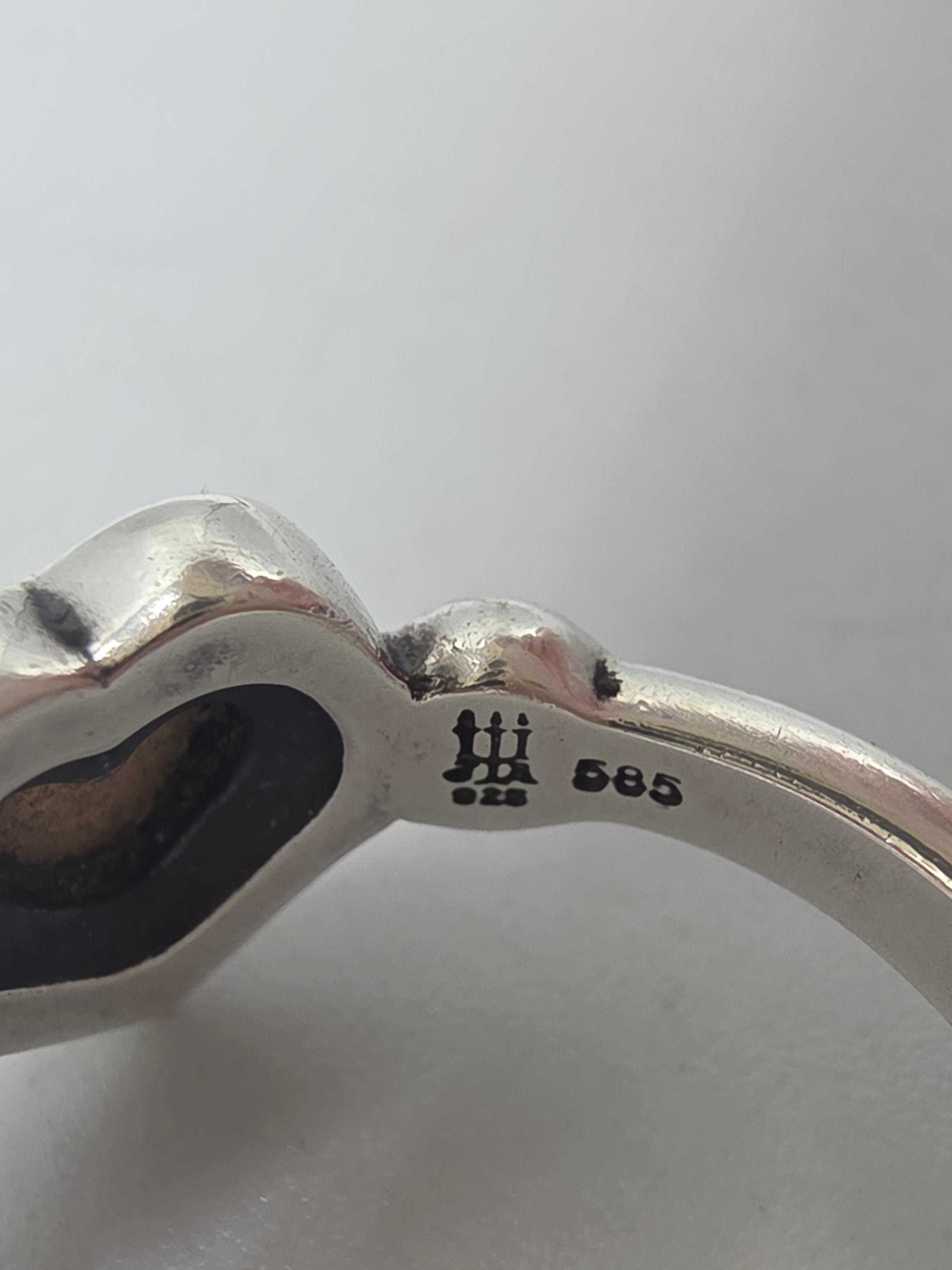 RETIRED James Avery True Love 14K Gold Heart Sterling Silver Ring - Size 6
