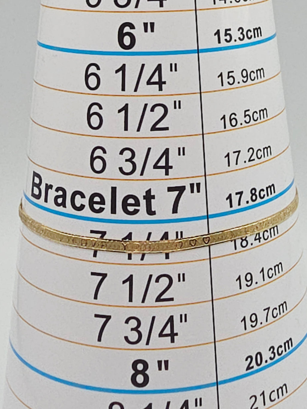 Solid 14K Yellow Gold I LOVE YOU Herringbone Bracelet - ITALY - 7 1/8 Inch