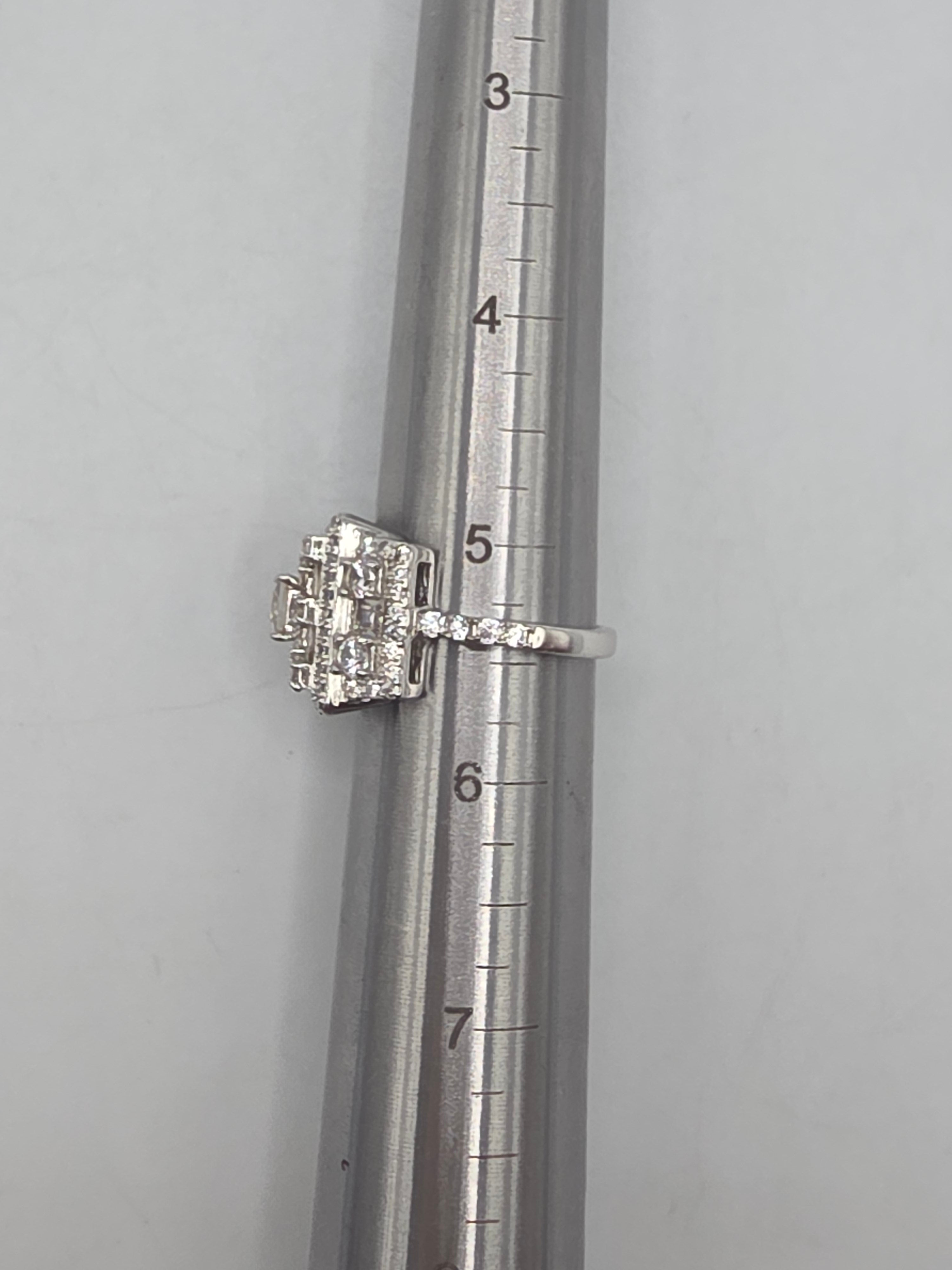 FZN Fuzion Creations 925 Sterling Silver Princess Cut CZ Halo Ring Size 5.25