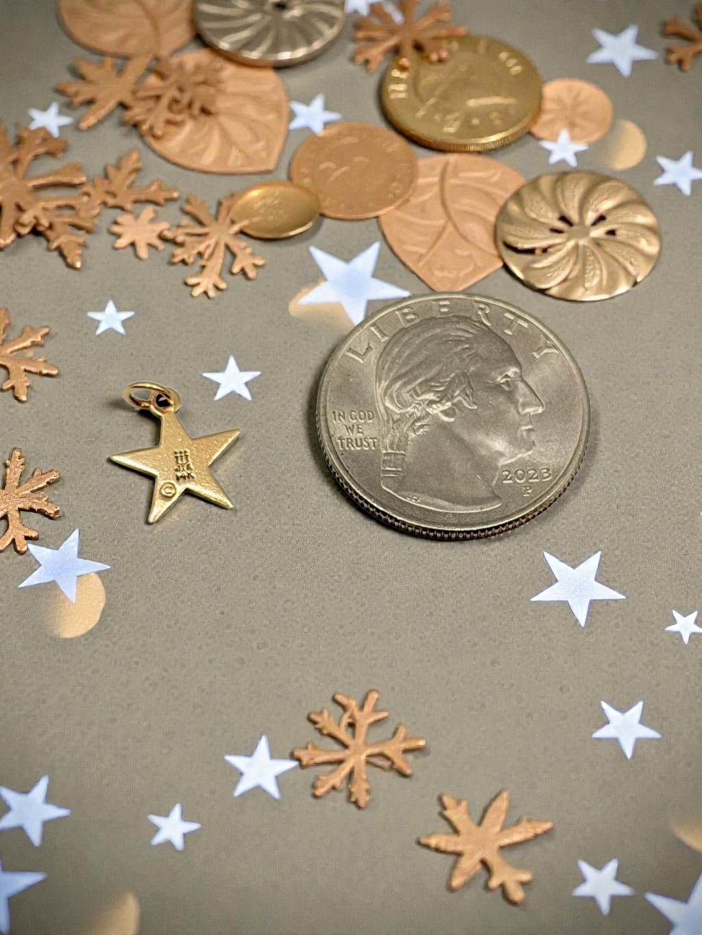 James Avery Solid 14K Gold Star Charm with Uncut Loop