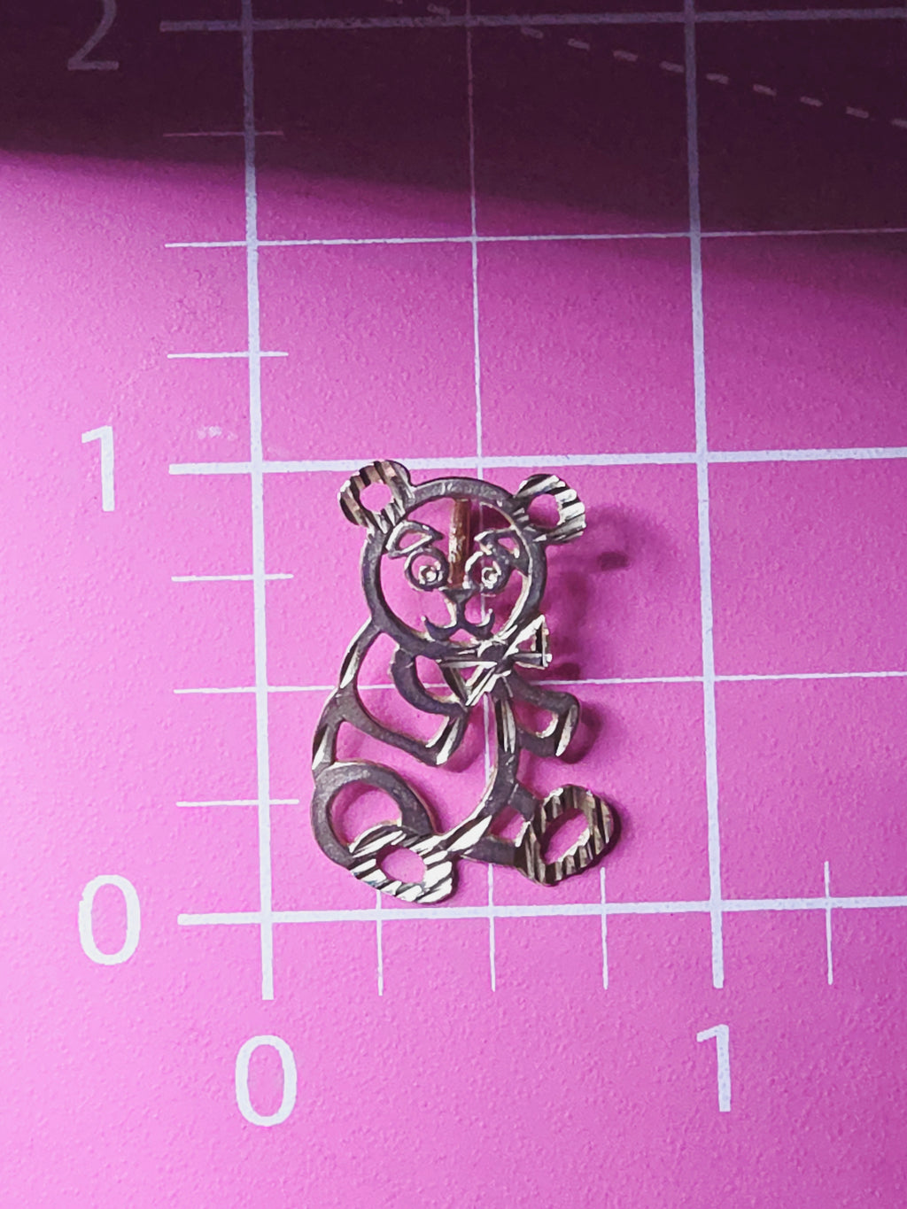 Michael Anthony Solid 14K Yellow Gold Teddy Bear Panda Necklace Pendant