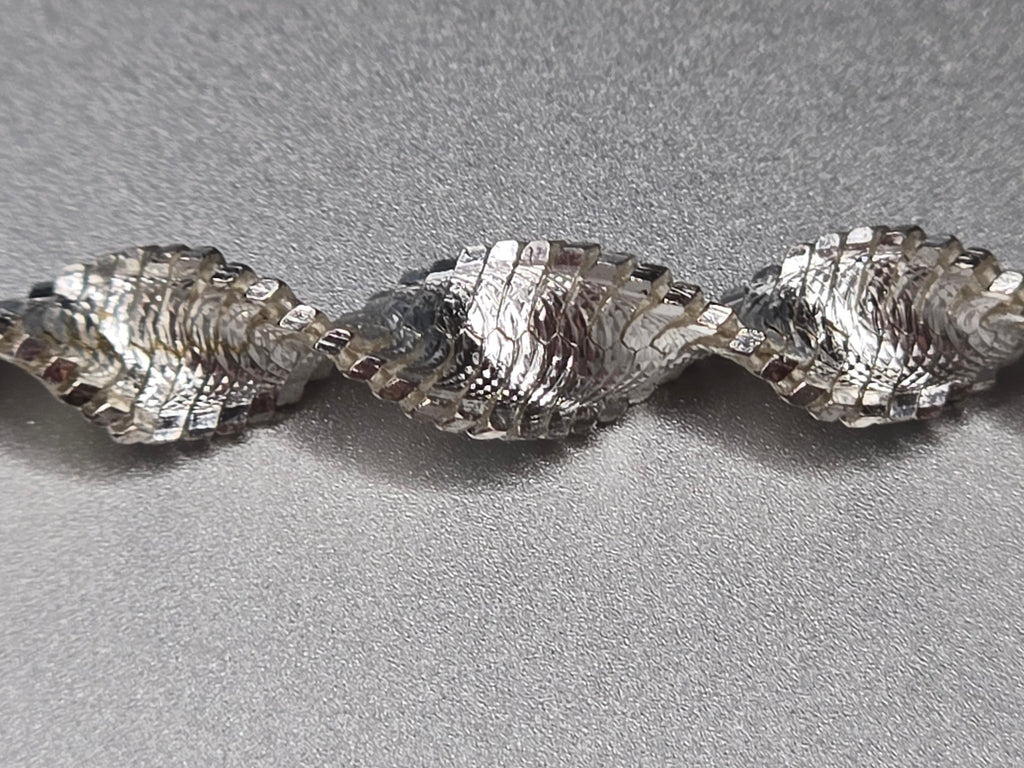 925 Sterling Silver Twisted Herringbone Necklace Made in ITALY– 18 Inch