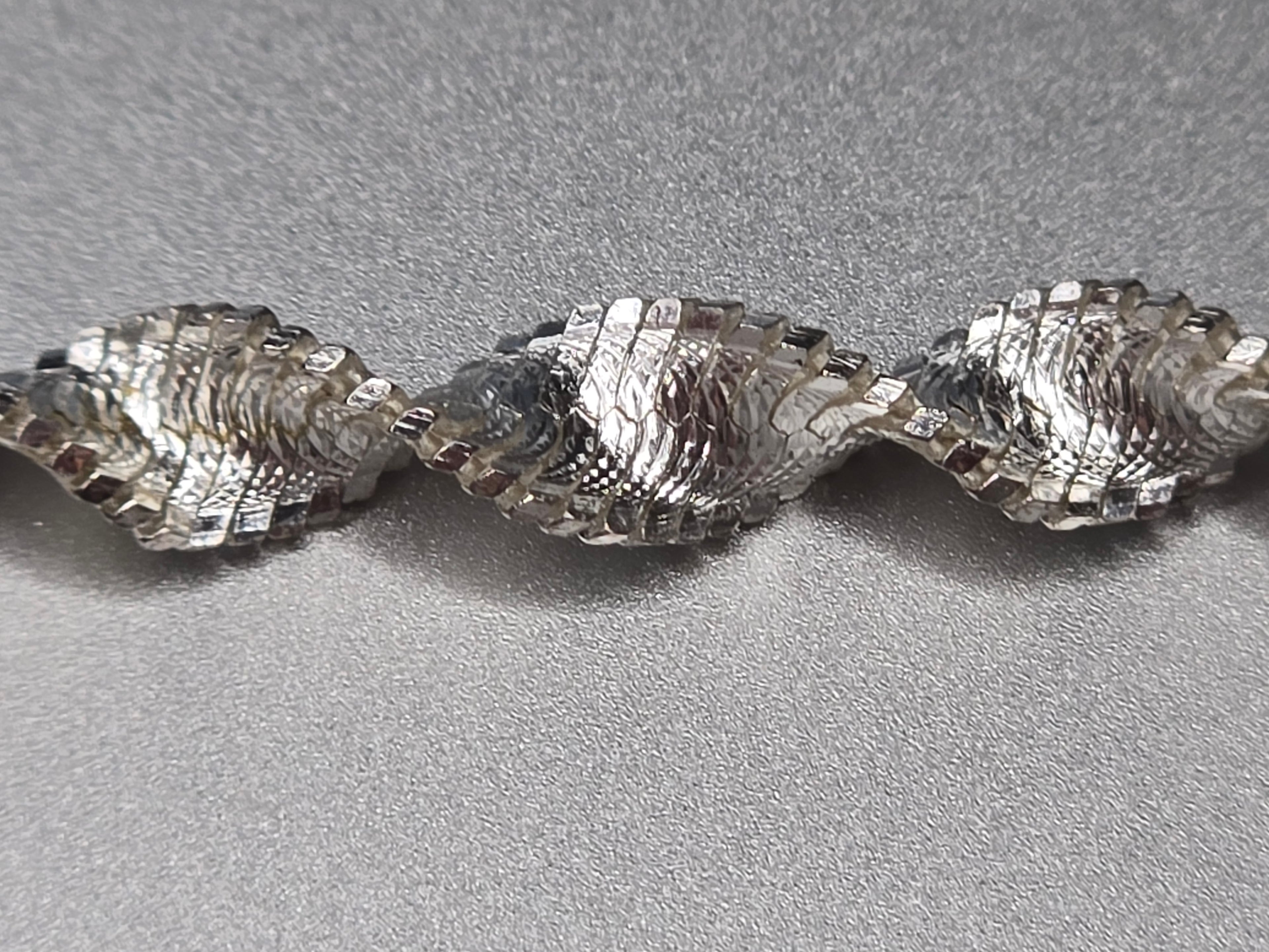 925 Sterling Silver Twisted Herringbone Necklace Made in ITALY– 18 Inch