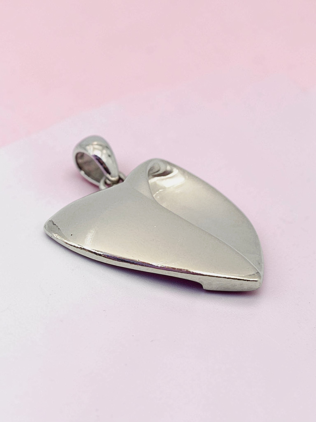 RETIRED James Avery Folded Open Heart Sterling Silver Necklace Pendant HTF