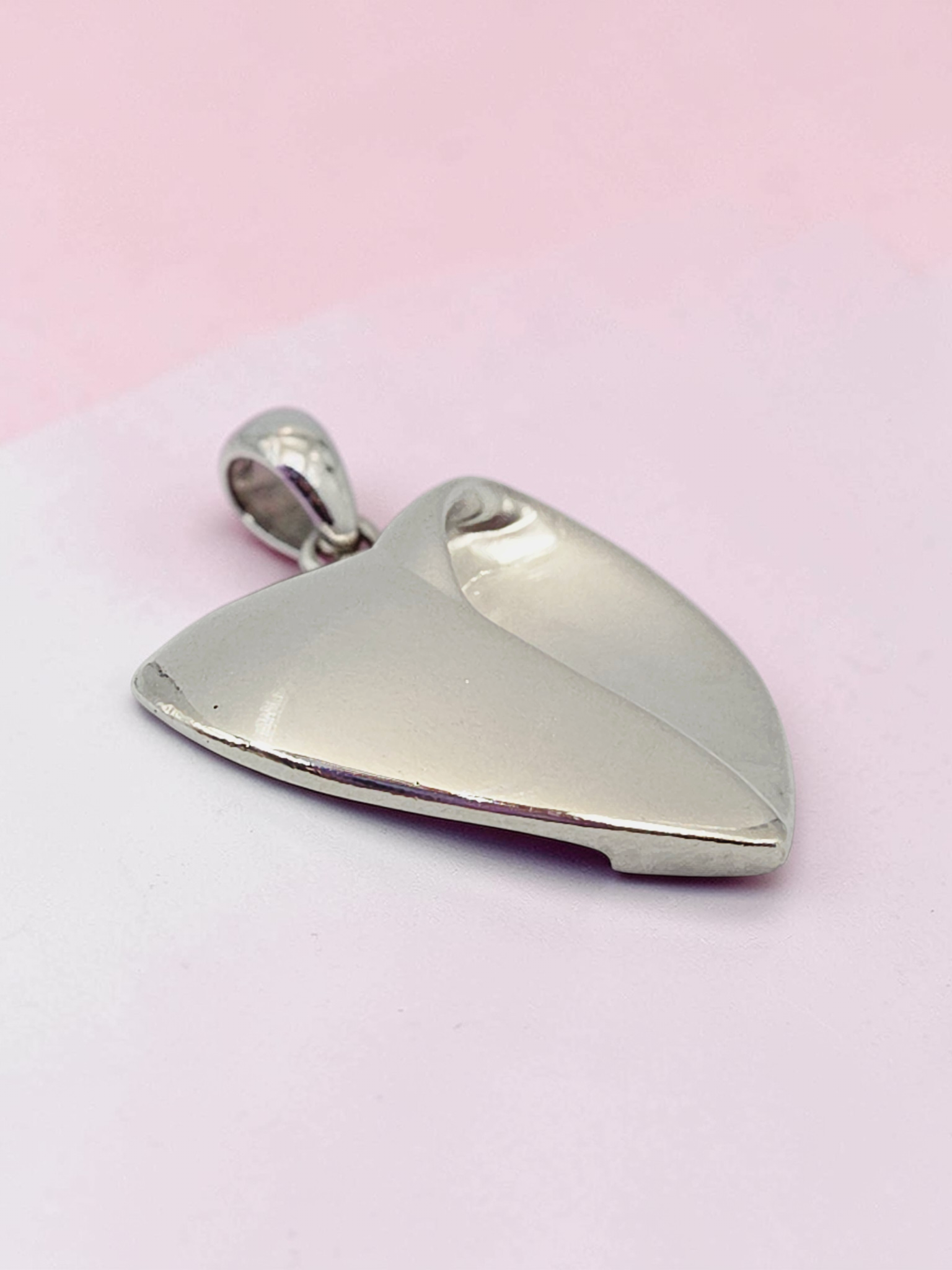RETIRED James Avery Folded Open Heart Sterling Silver Necklace Pendant HTF